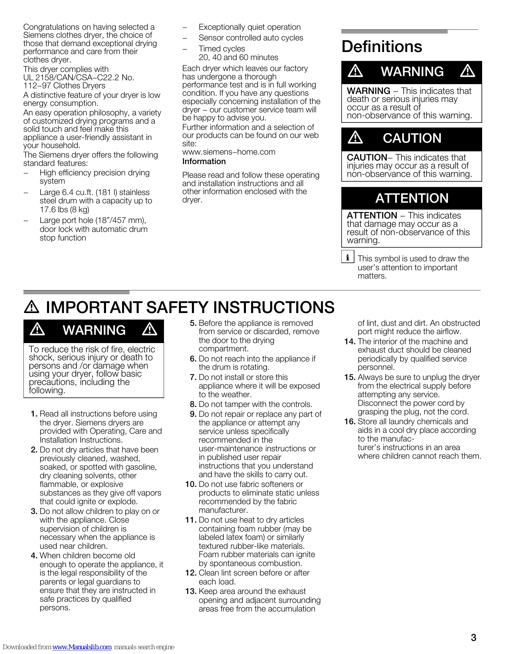 Manual for WTXD5322US