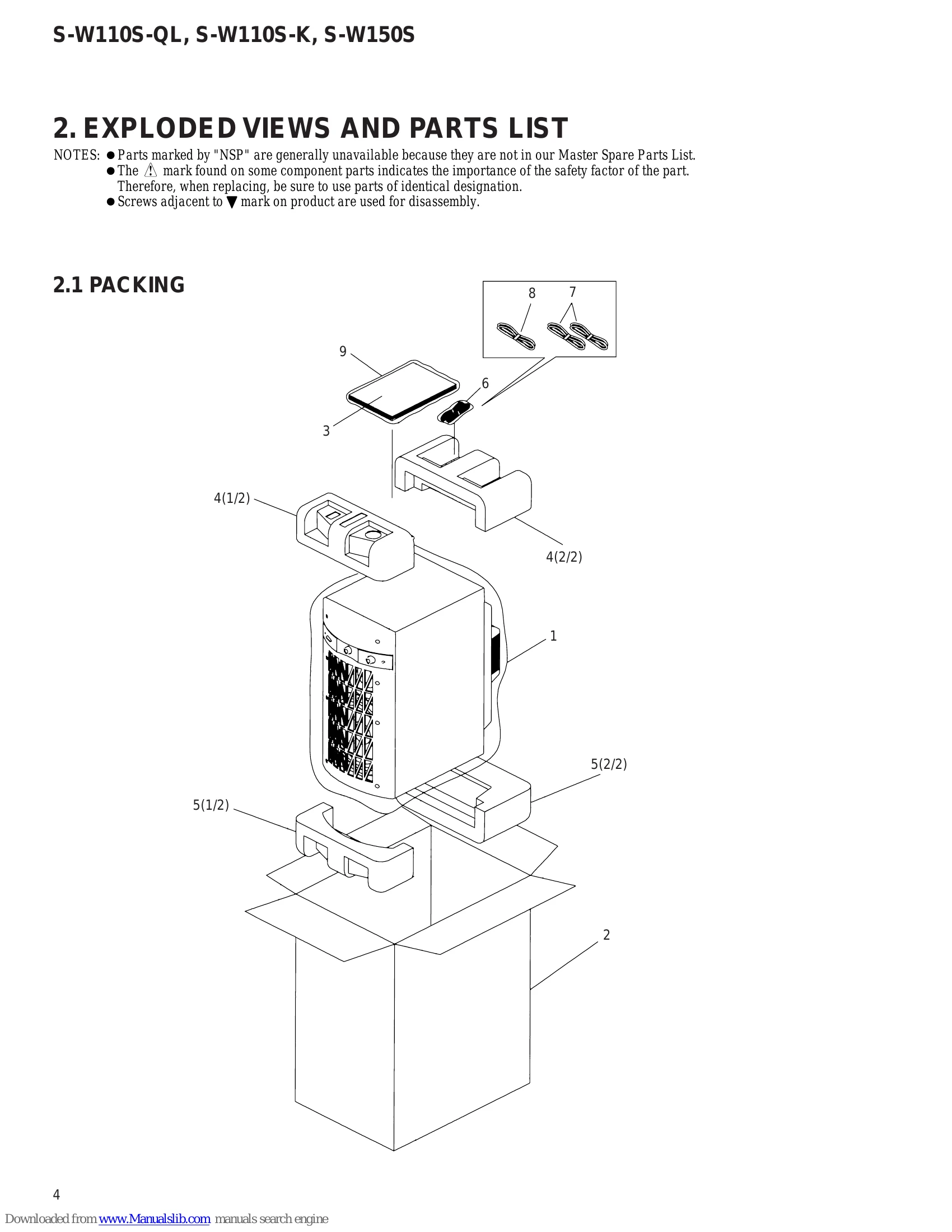 Parts/Service for S-W110S-QL