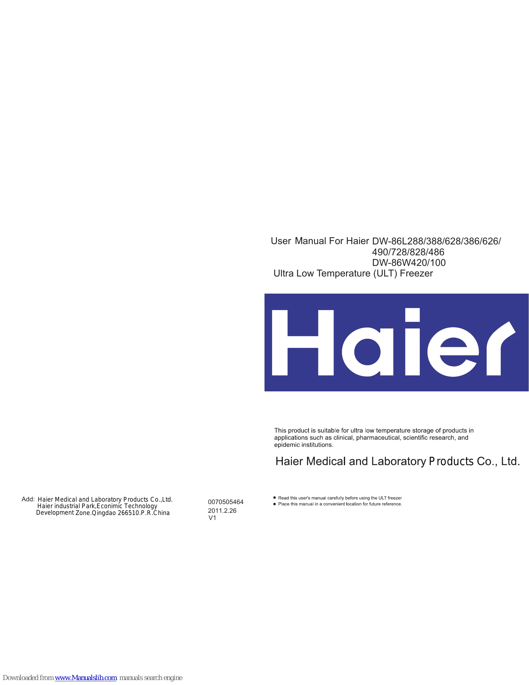 Manual for DW-86L288/388/628/386/626/490/728/828/486 DW-86W420/100