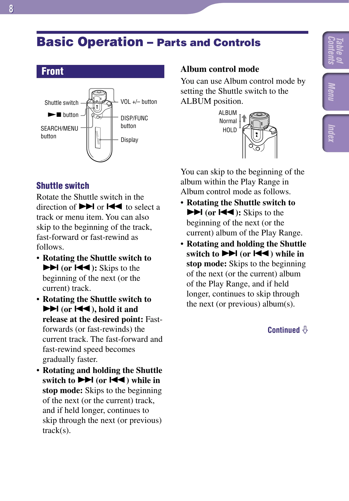 Manual for NW-A605 / A607 / A608