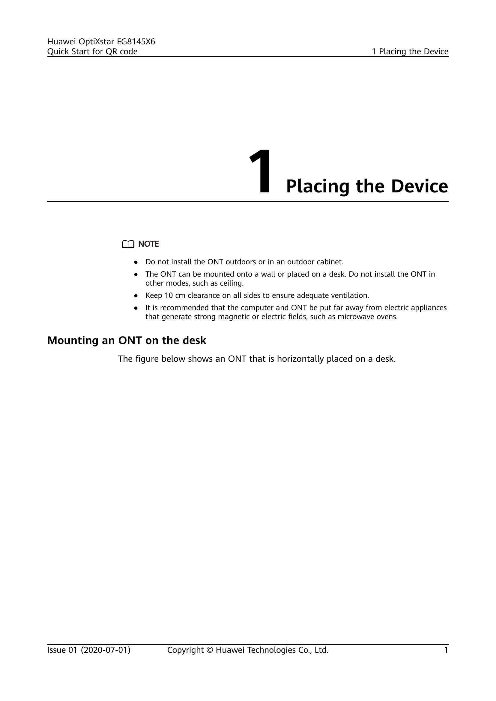 Quick Start Guide for OptiXstar EG8145X6
