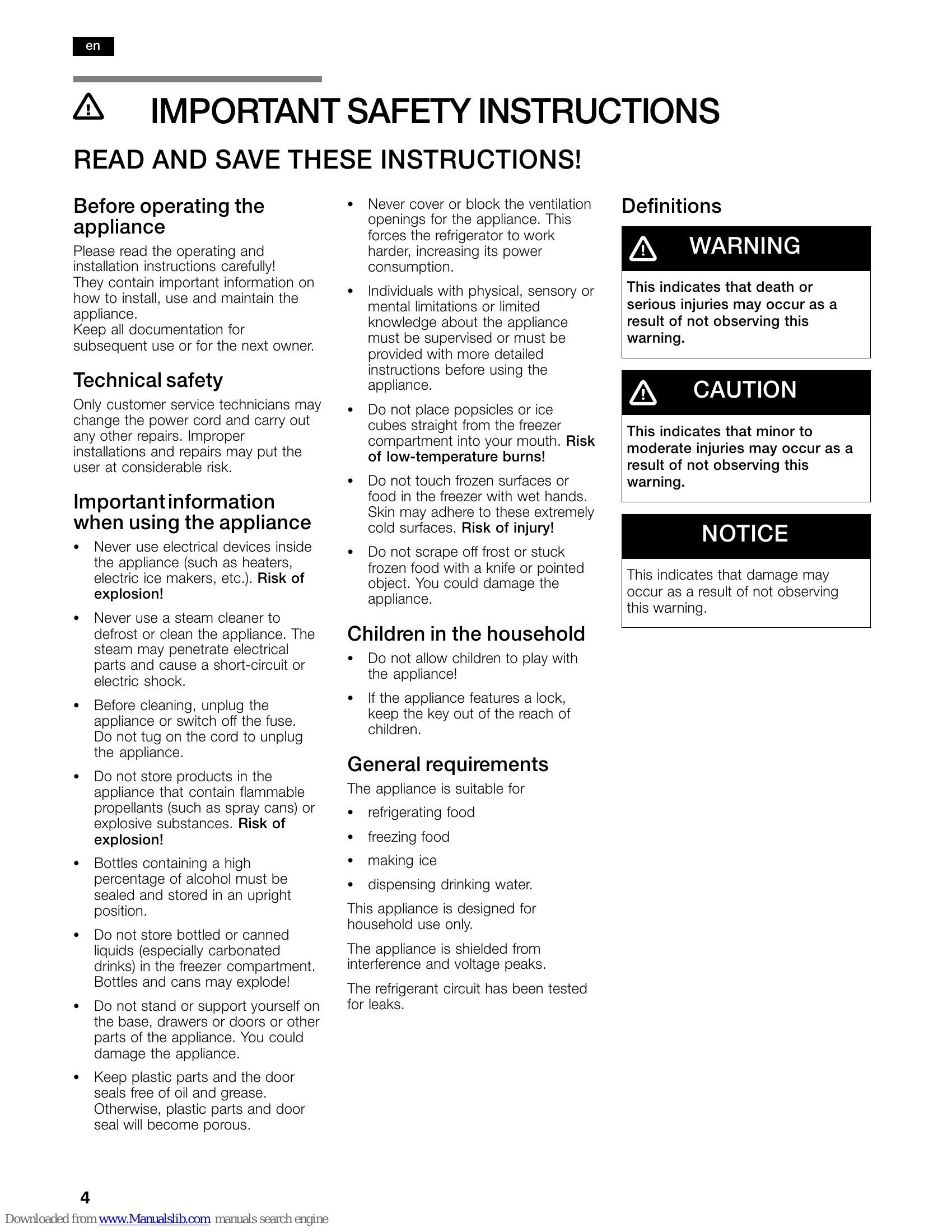 Manual for B26FT70SNS