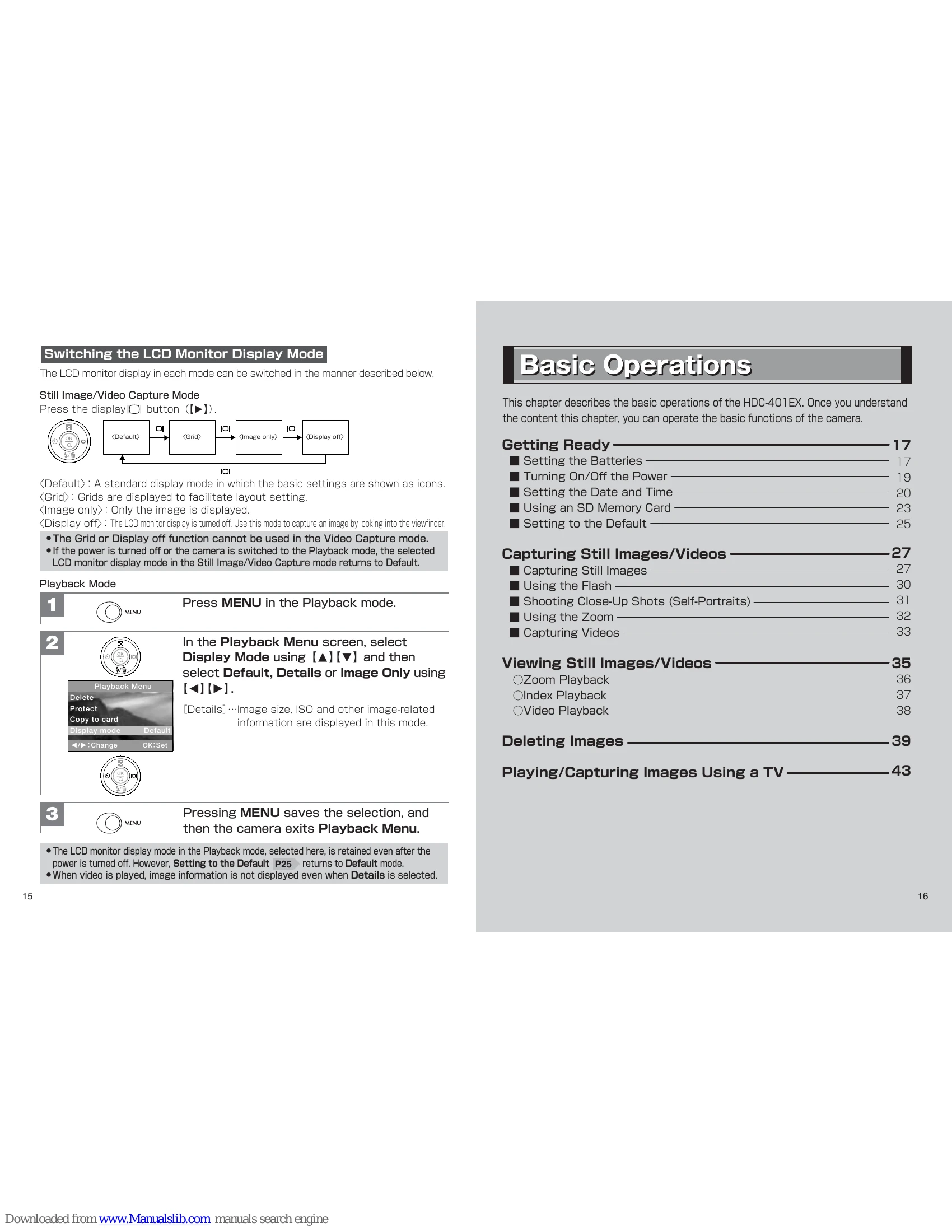 Manual for HDC-401EX