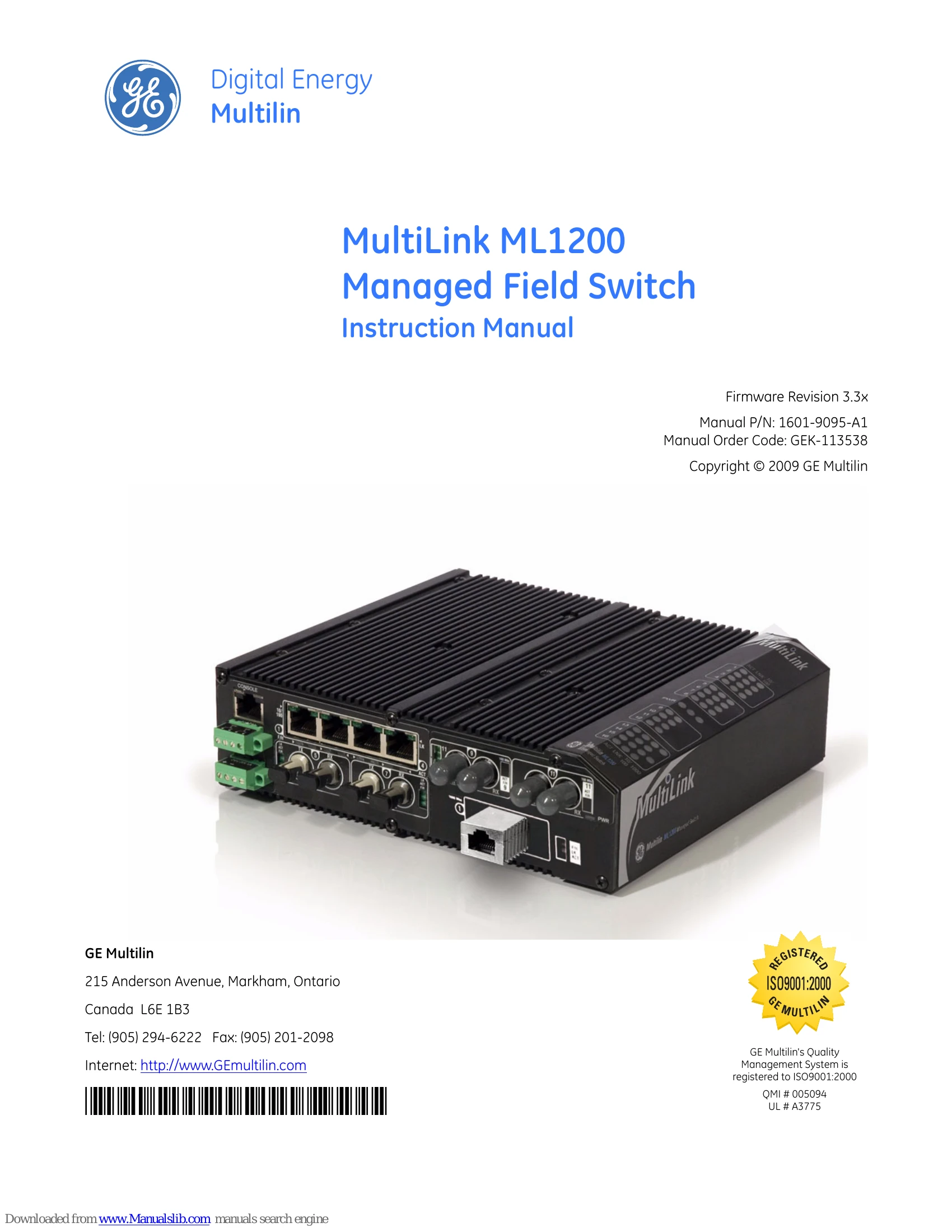 Manual for ML1200