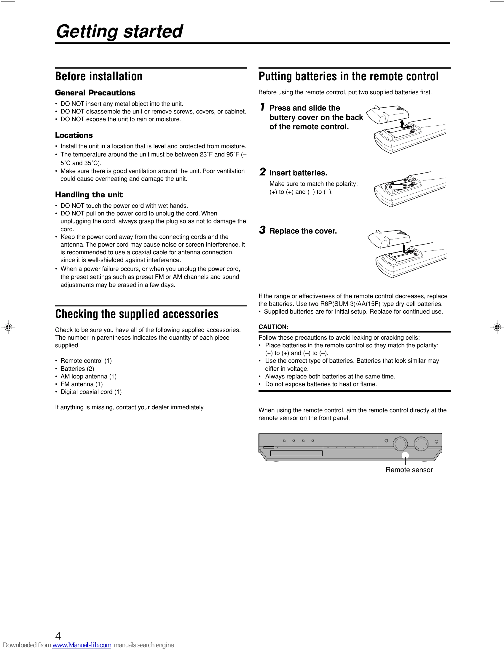 Manual for RX-ES1SL
