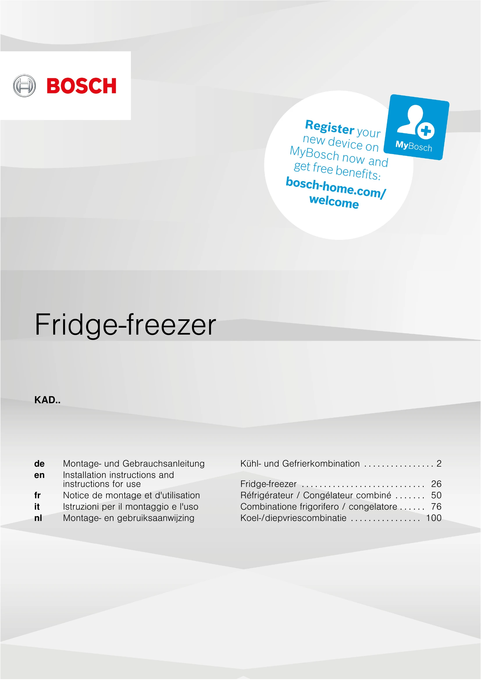 Manual for Fridge-freezer