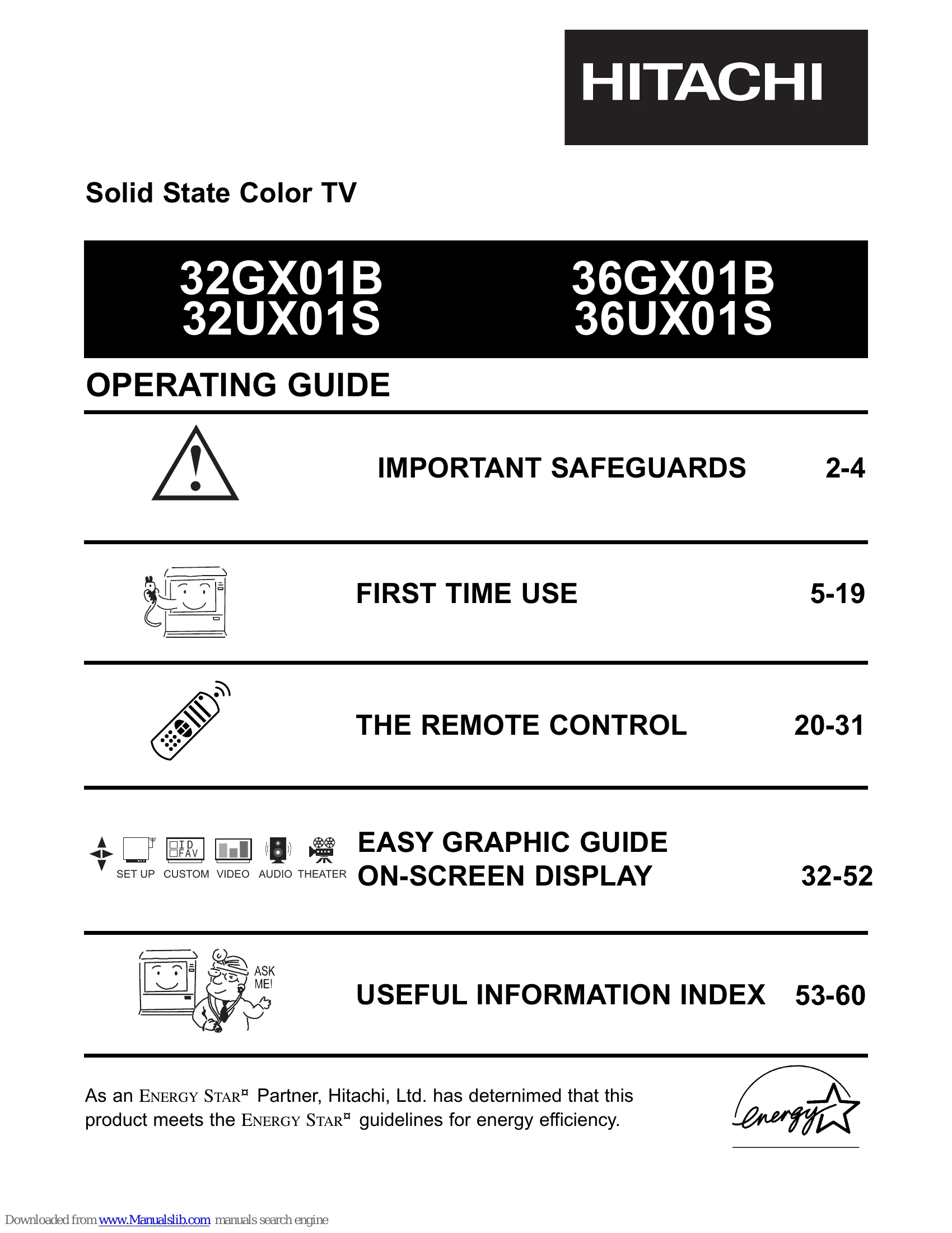 Manual for 32GX01B / 32UX01S / 36GX01B / 36UX01S