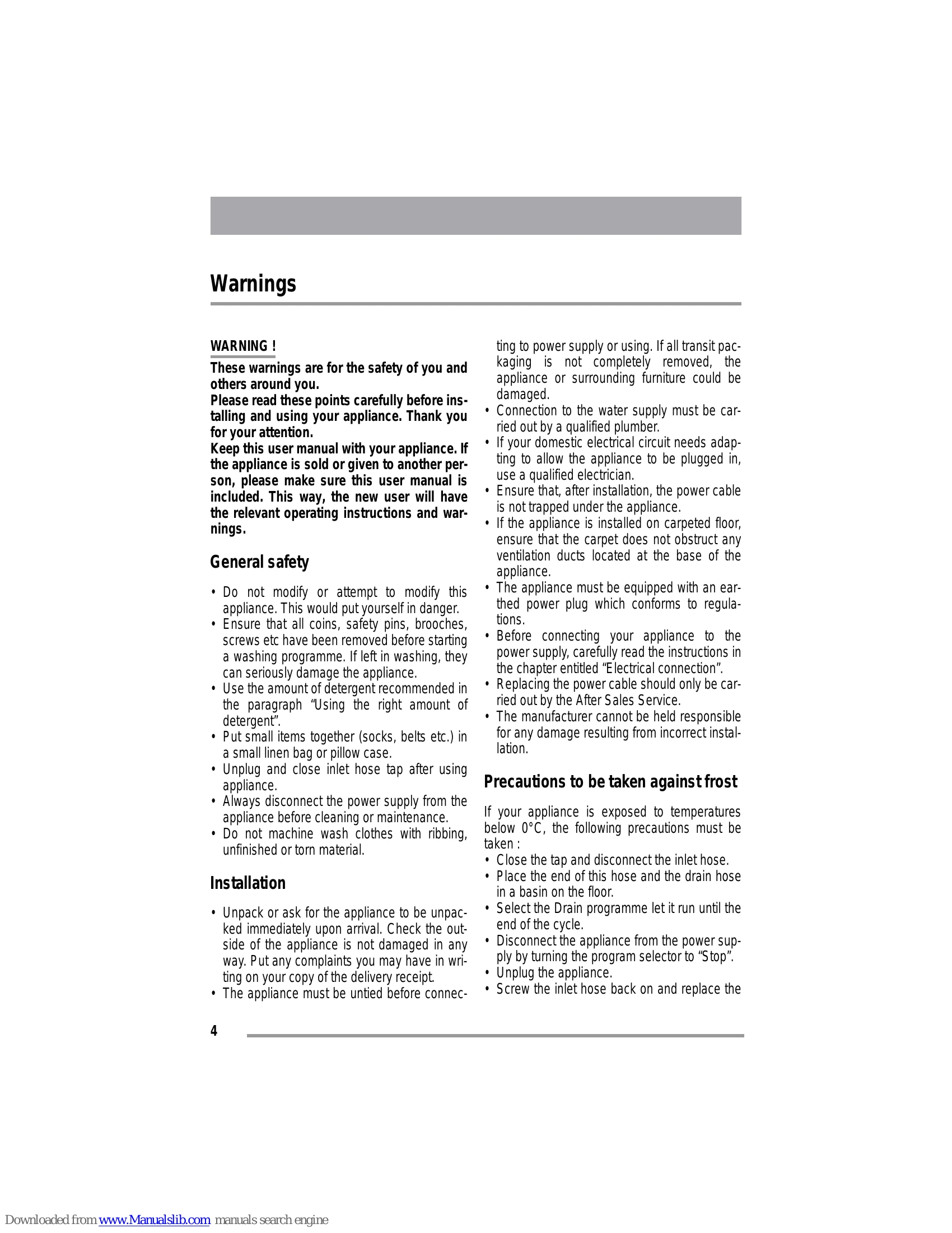 Manual for ZWP 580