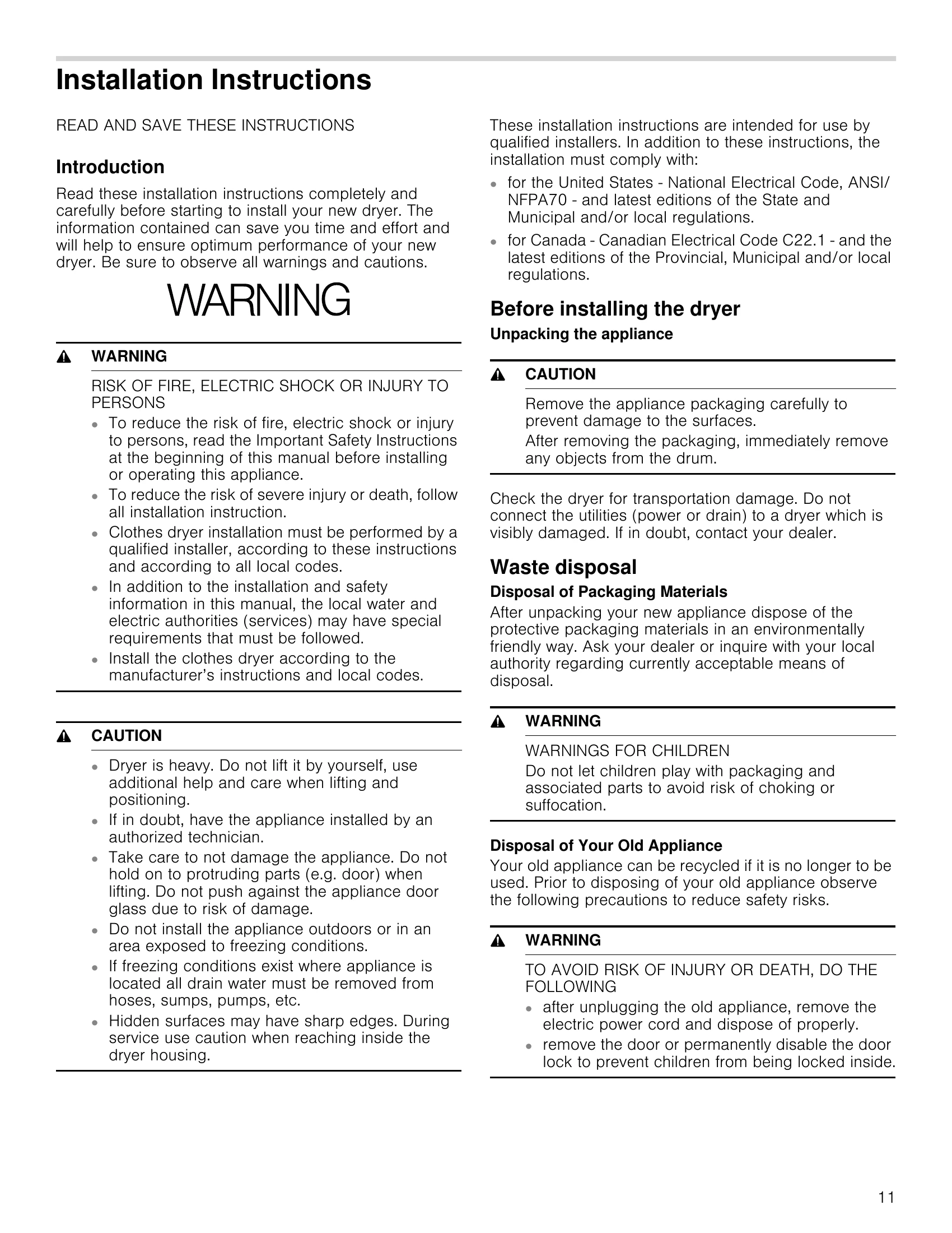 Manual for WTG86400UC