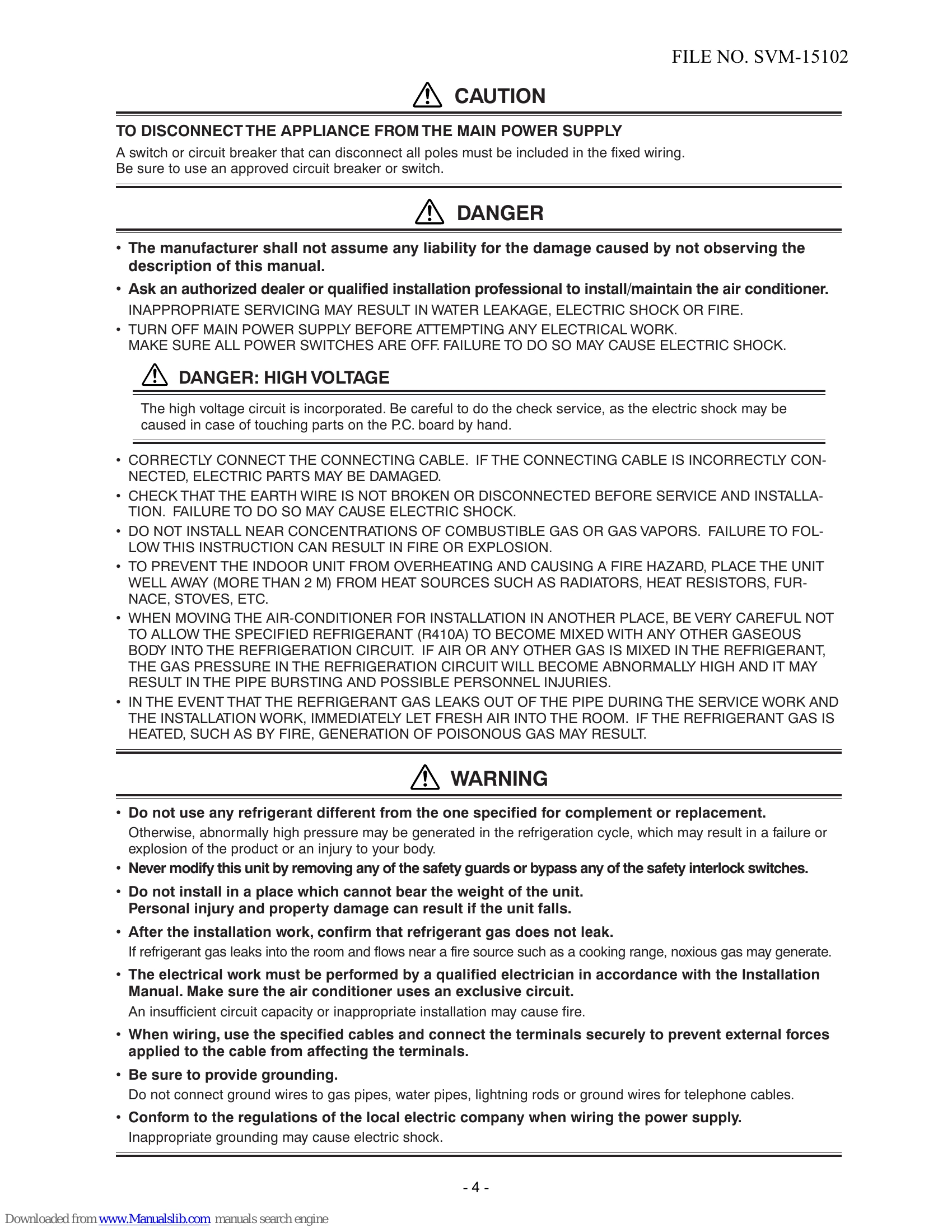 Manual for RAS-3M18S3AV-E,-TR