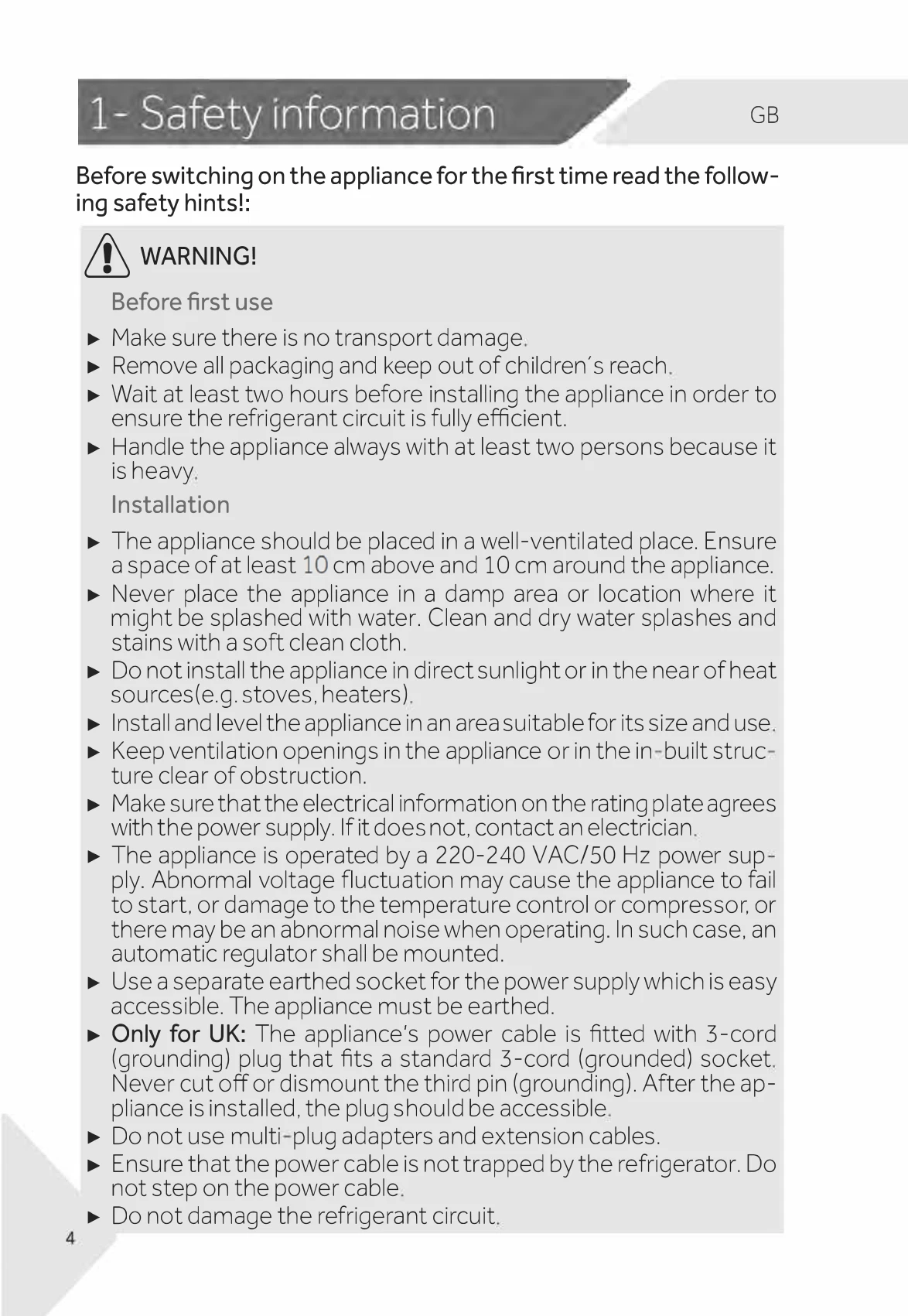 Manual for HB20FPAAA