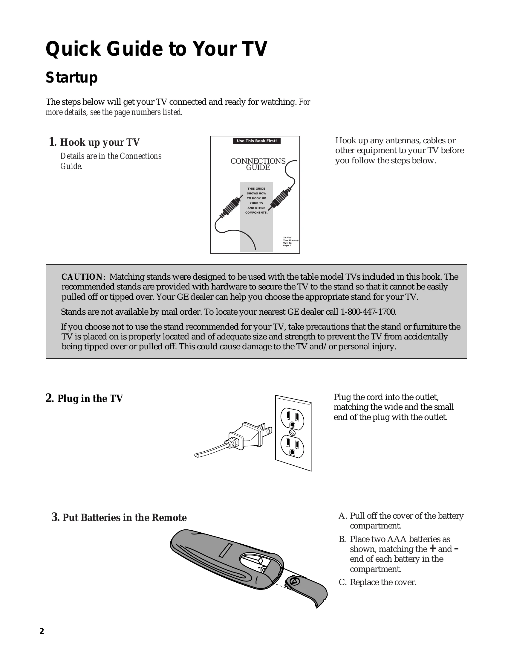 Manual for GE TV