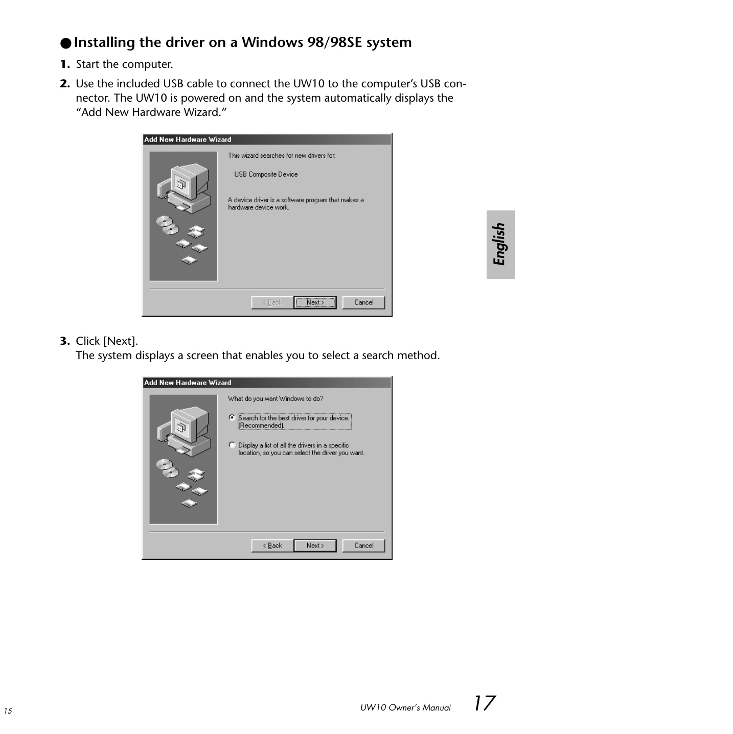 Manual for UW10