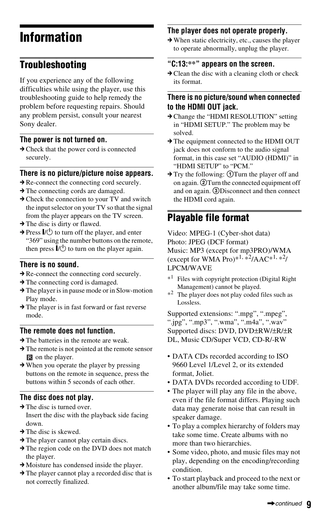 Manual for DVP-SR510H