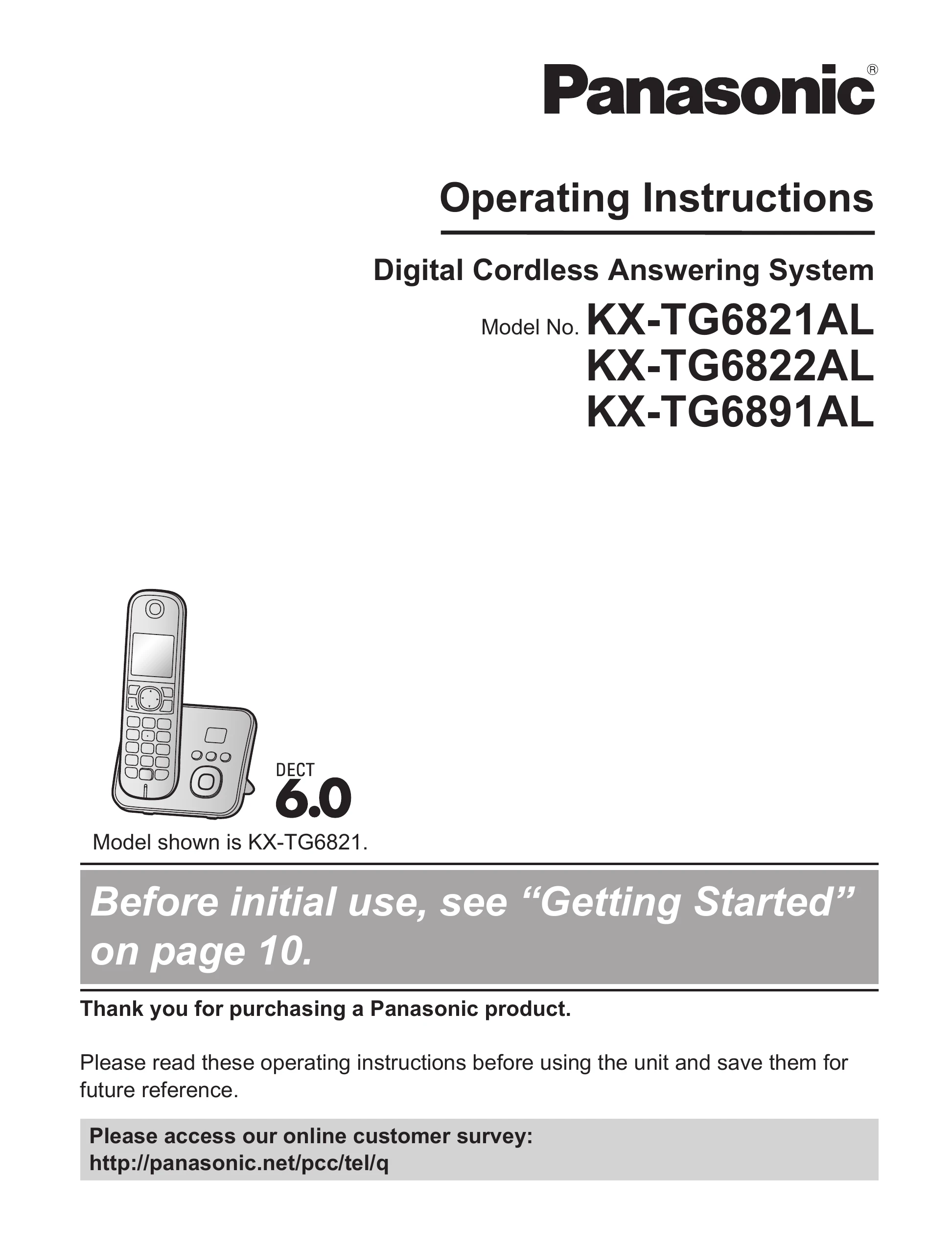 Manual for KX-TG6821AL