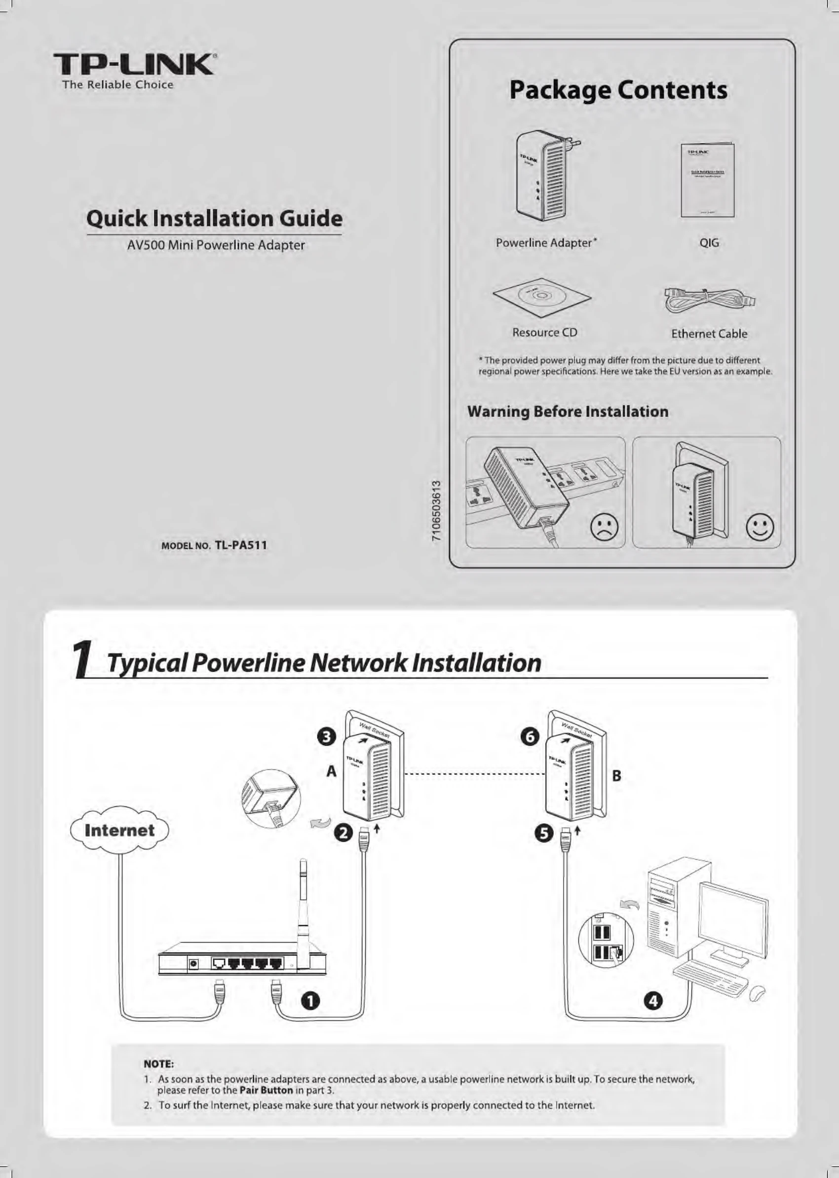 Installation Guide for TL-PA511