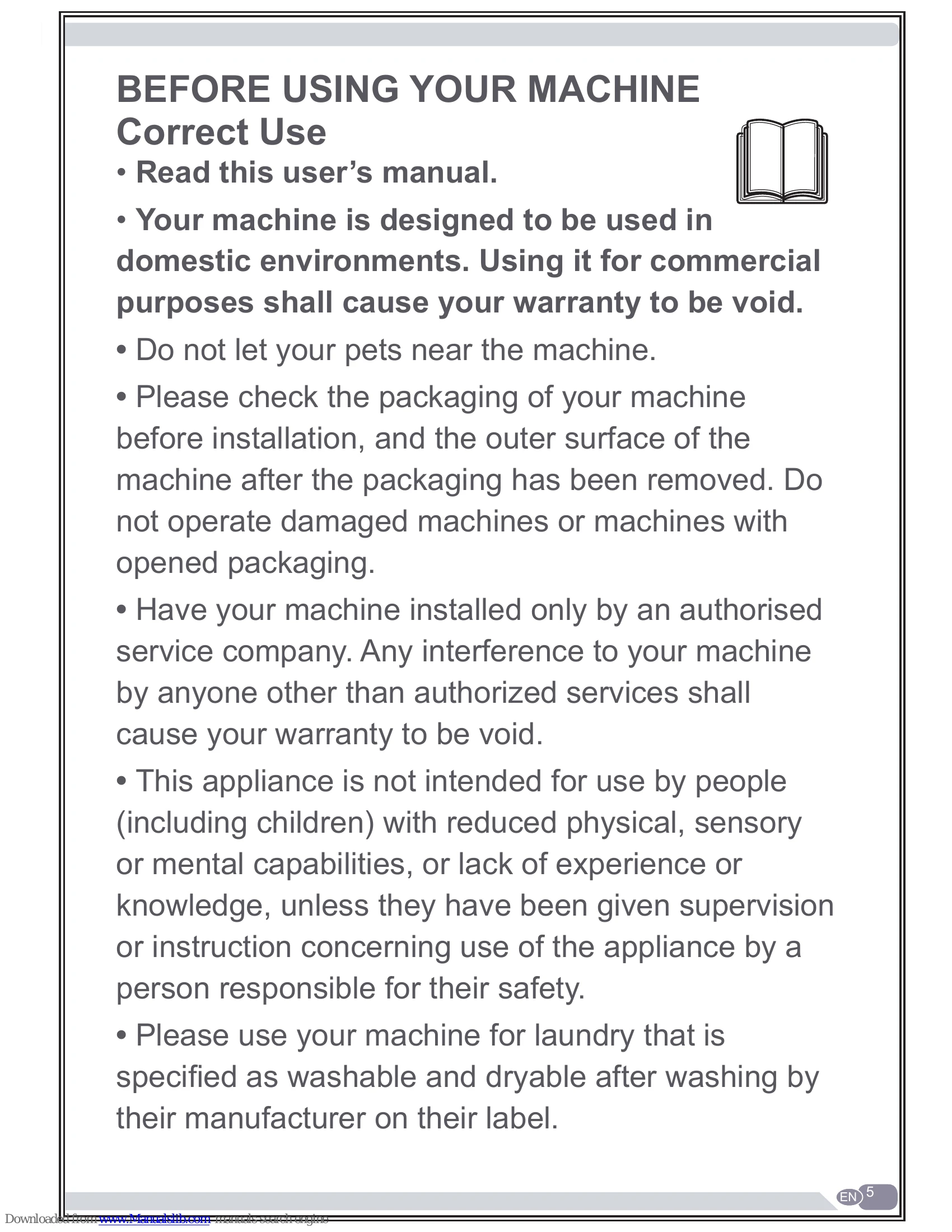 Manual for TK3 1490 WD