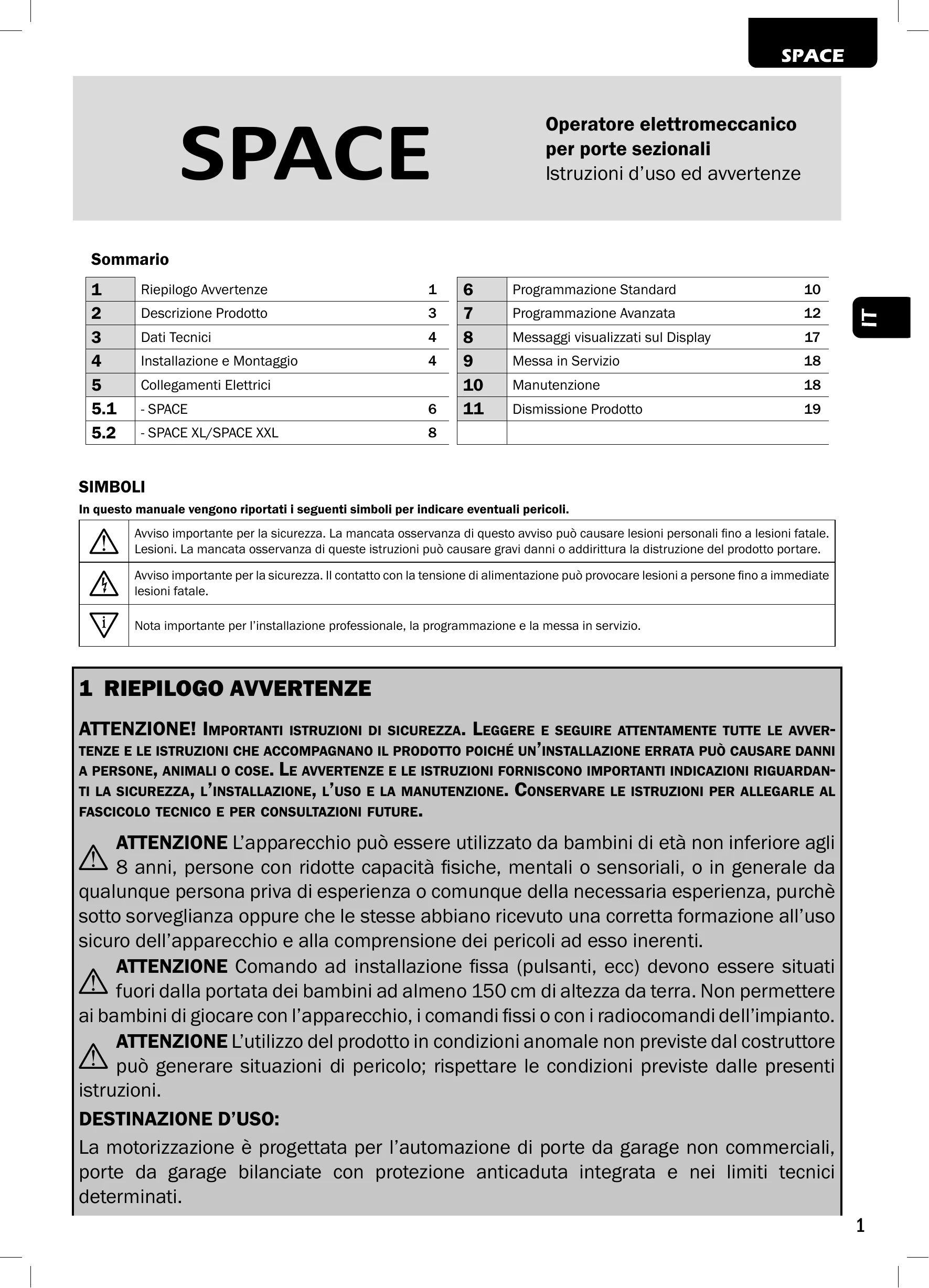 Manual for SPACE