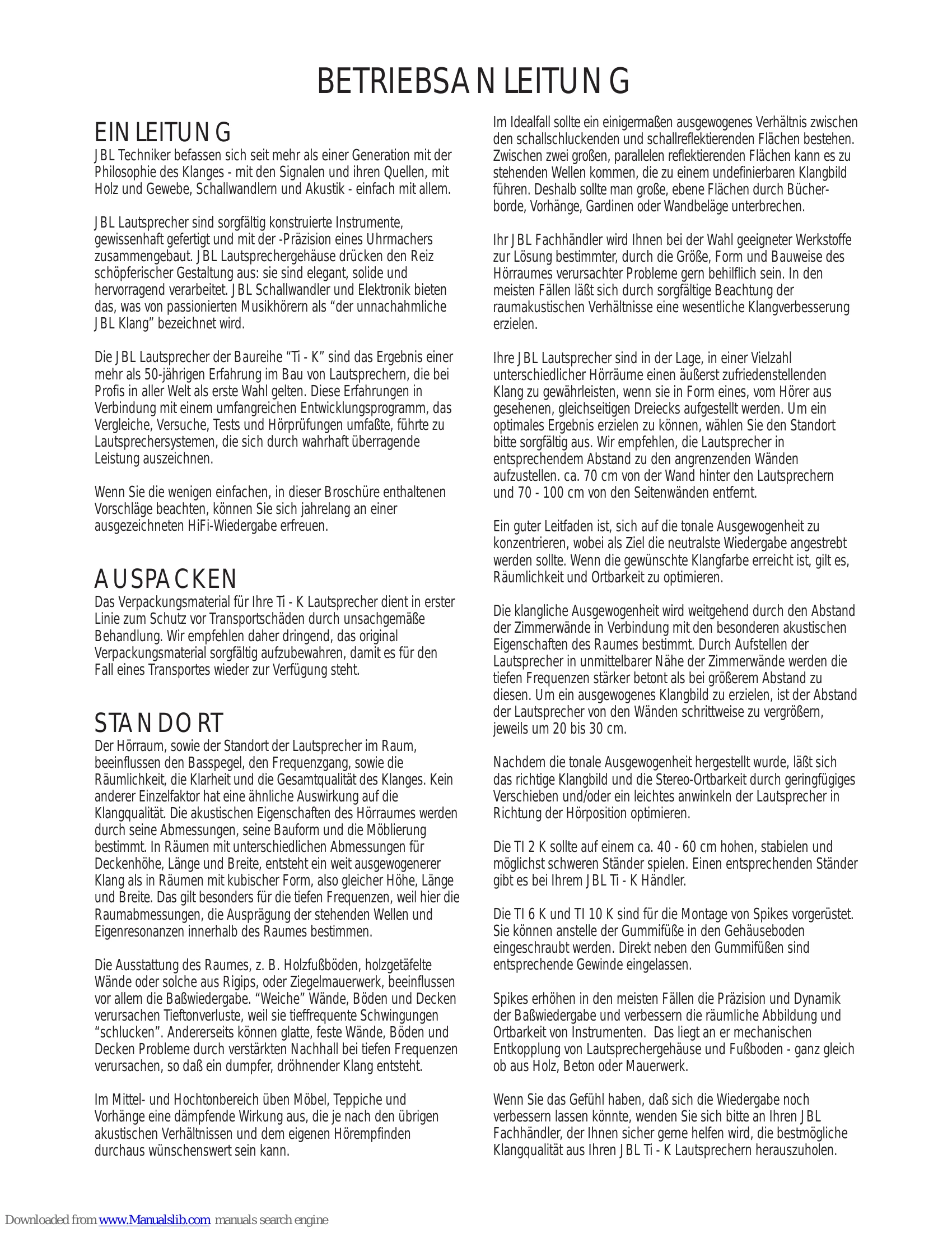 Manual for Ti K Series