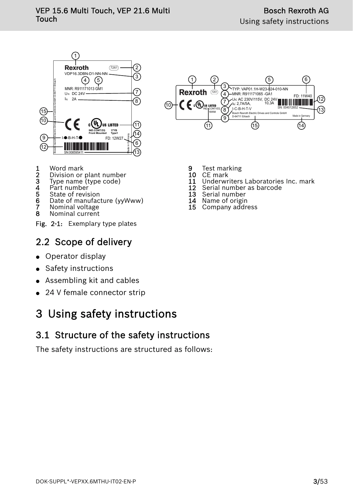 Manual for VEP 15.6 Multi Touch, VEP 21.6 Multi Touch