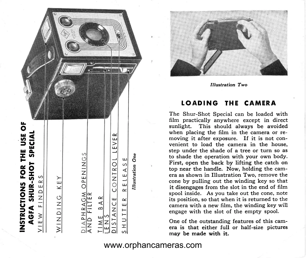 Manual for Shur-Shot Special Box Camera