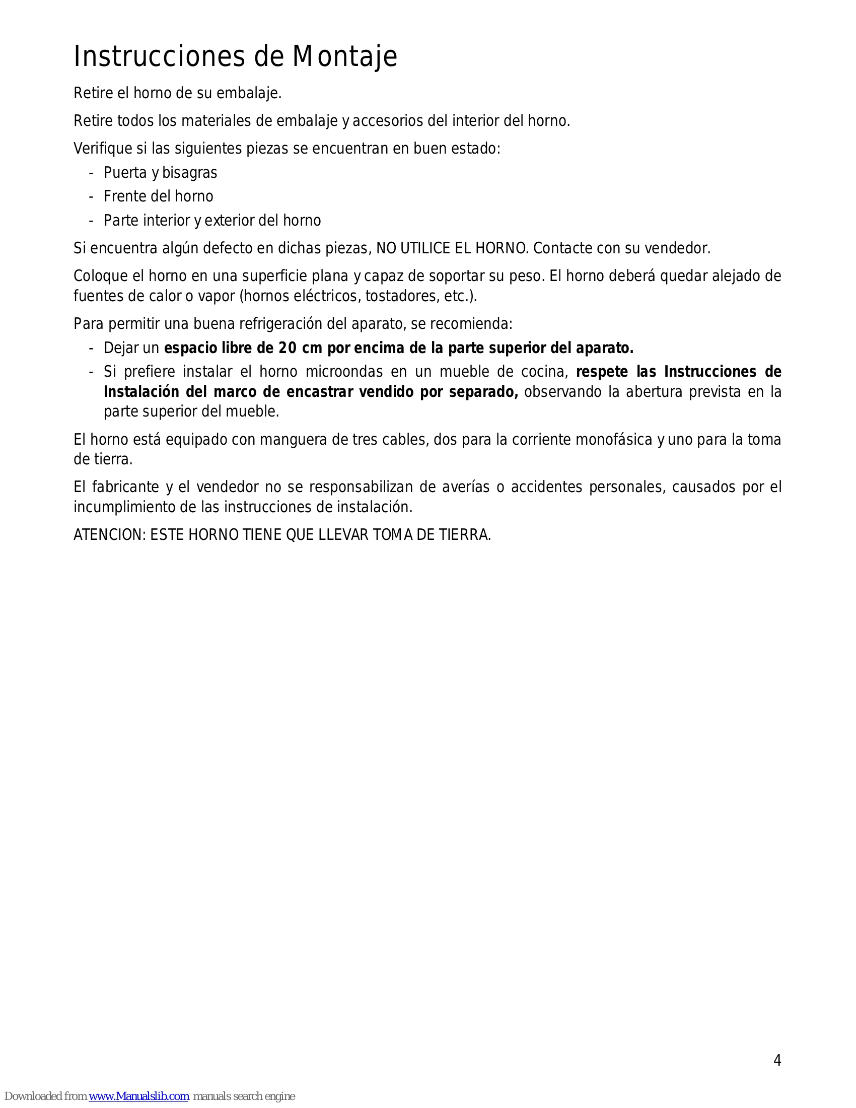 Manual para tmw18stg