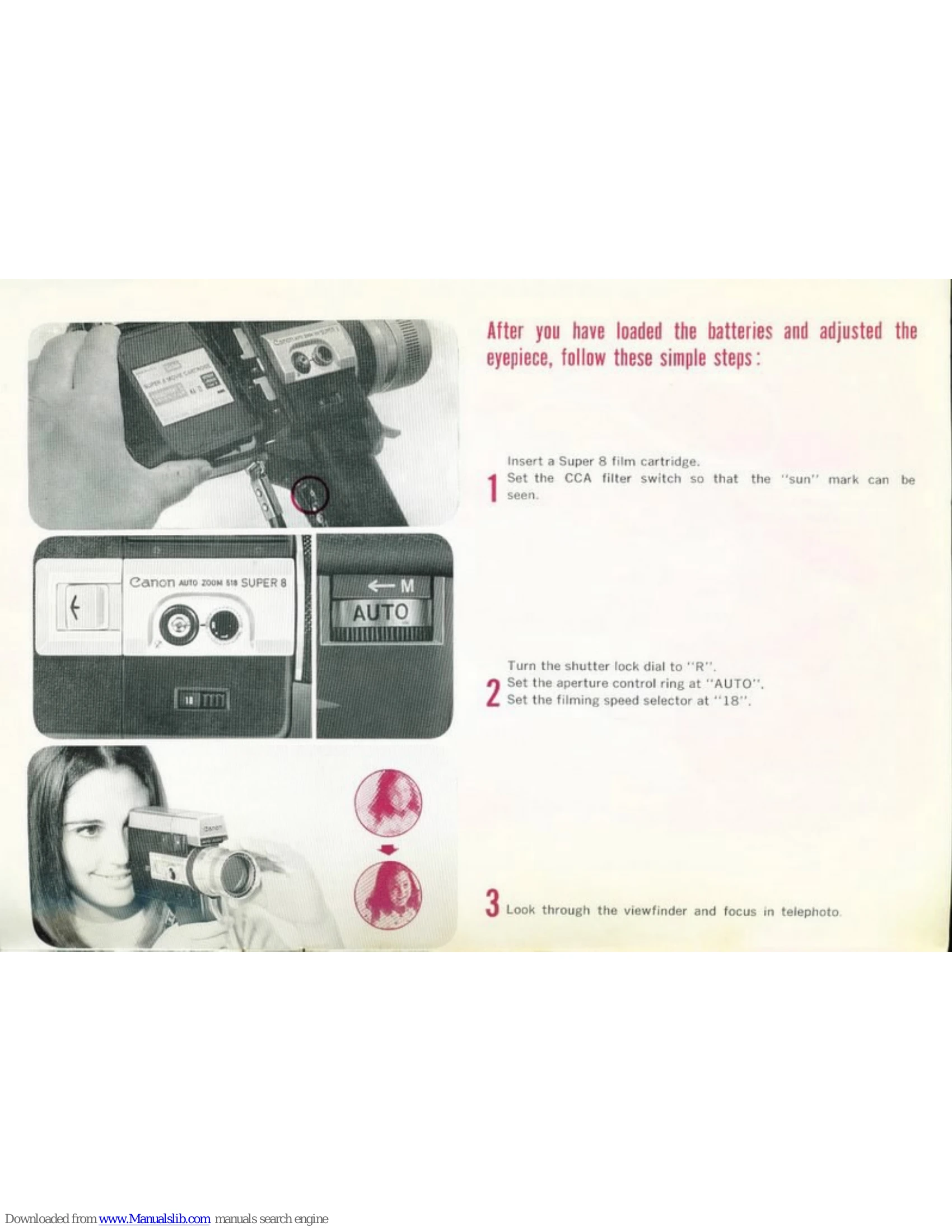 Manual for AUTO ZOOM 518 SUPER 8