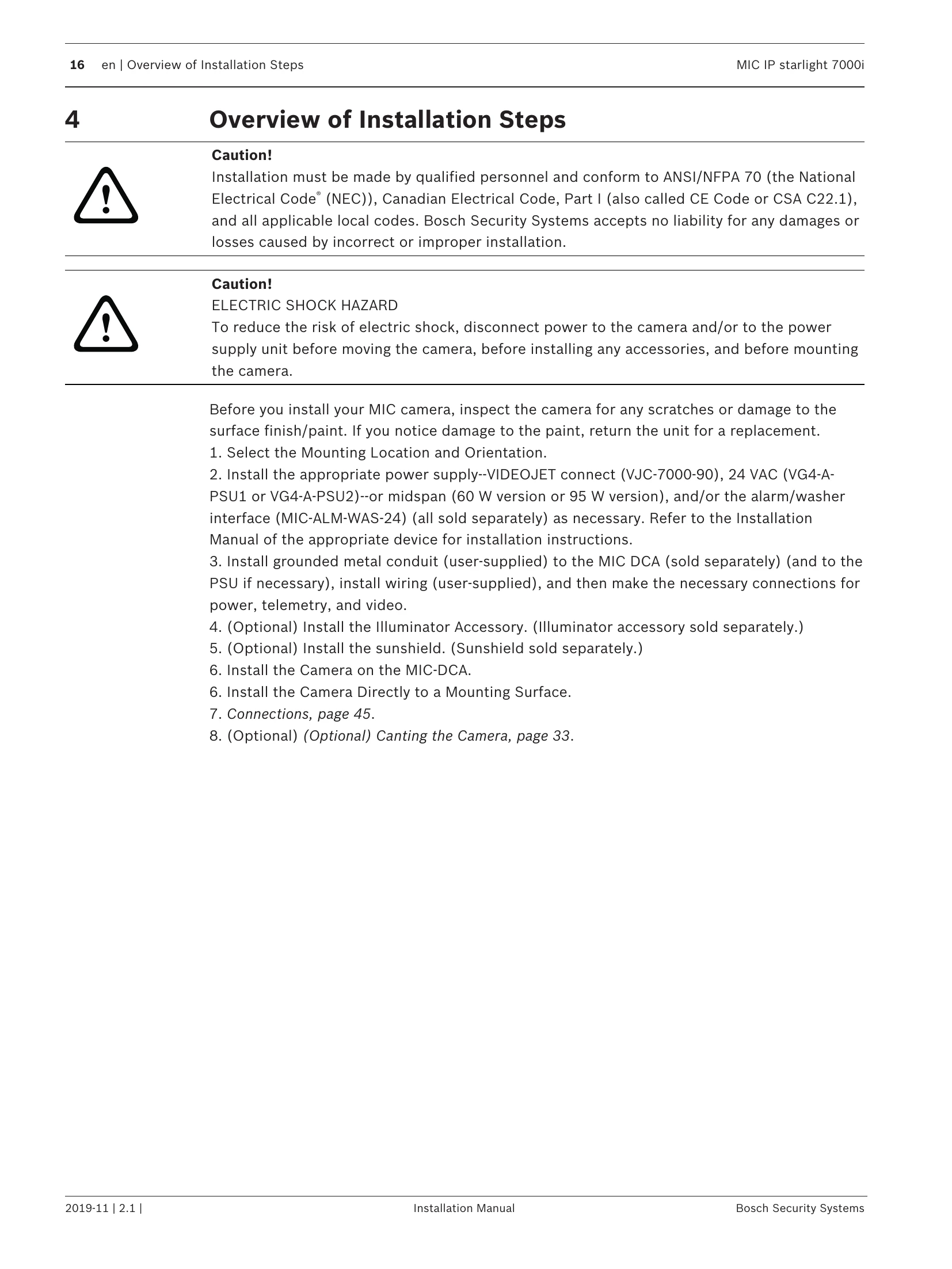 Installation Guide for MIC IP starlight 7000i