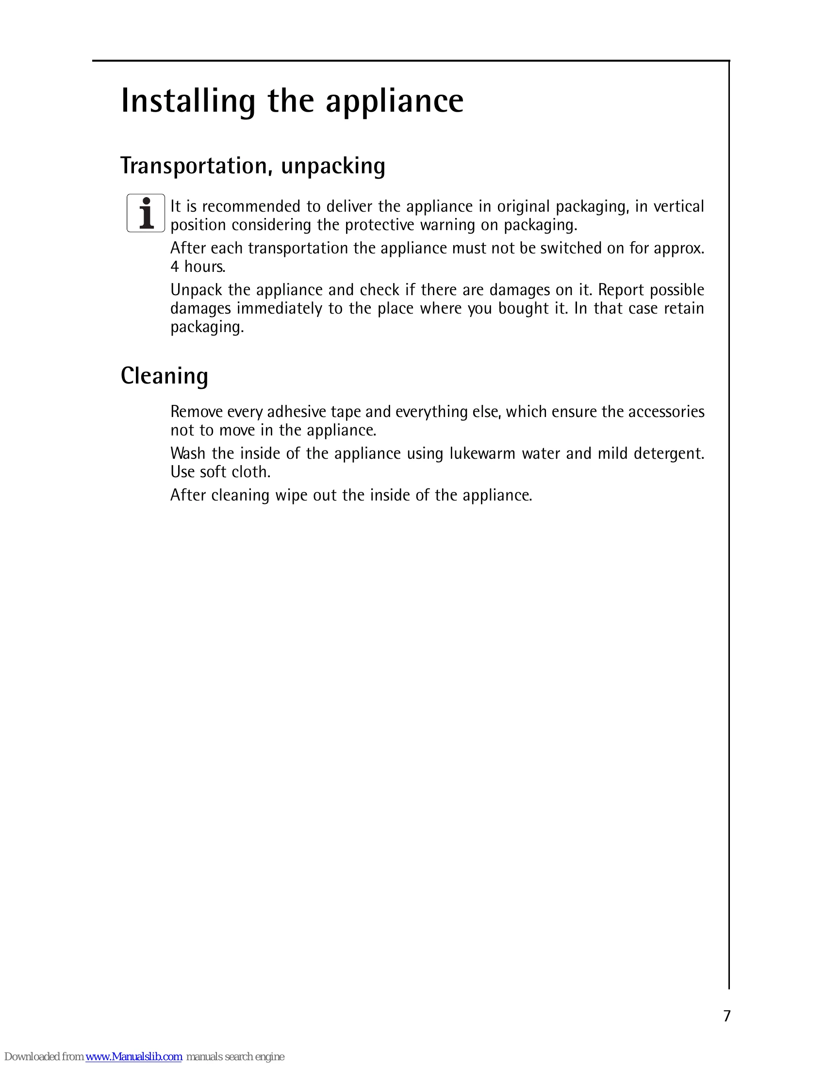 Manual for S 75400 KG