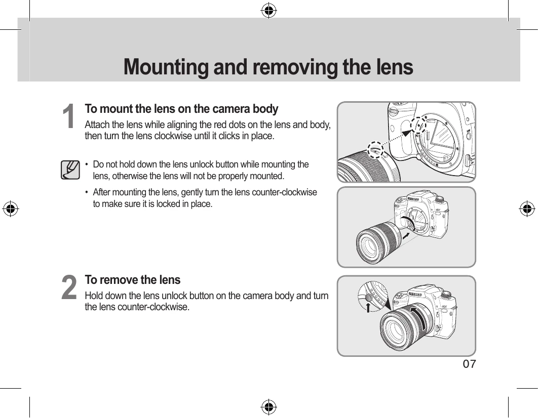 Manual for SA 18-250mm F3.5~6.3