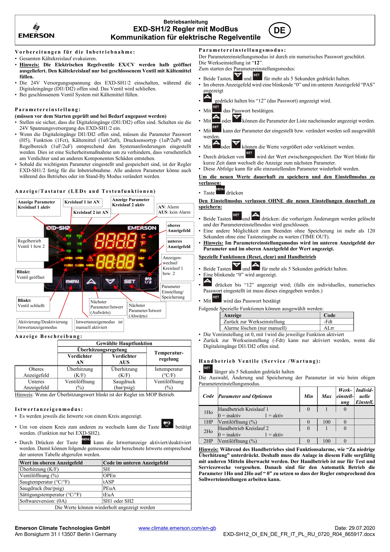 Manual for EXD-SH1/2