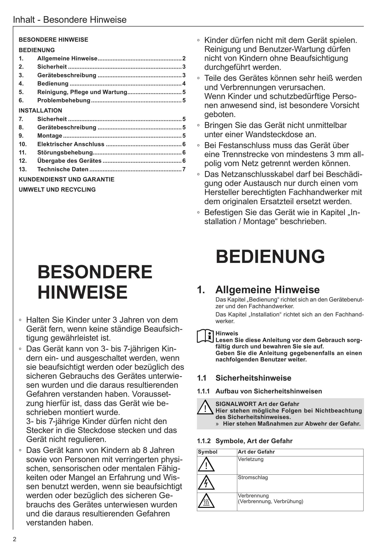 Manual for BHG 500 W