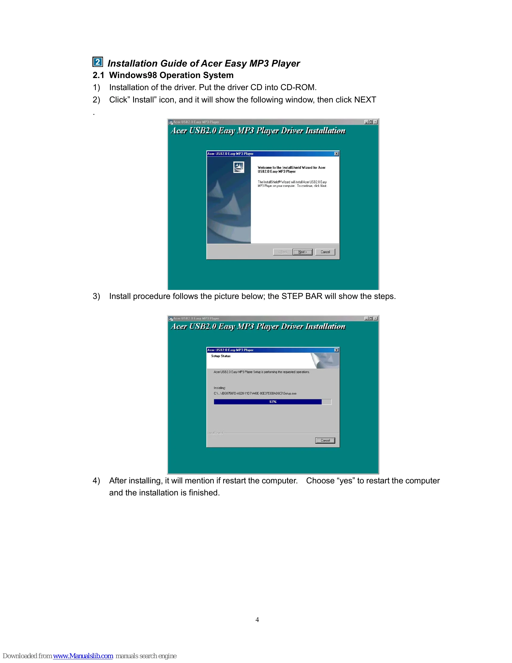 Manual for Easy MP3 Player