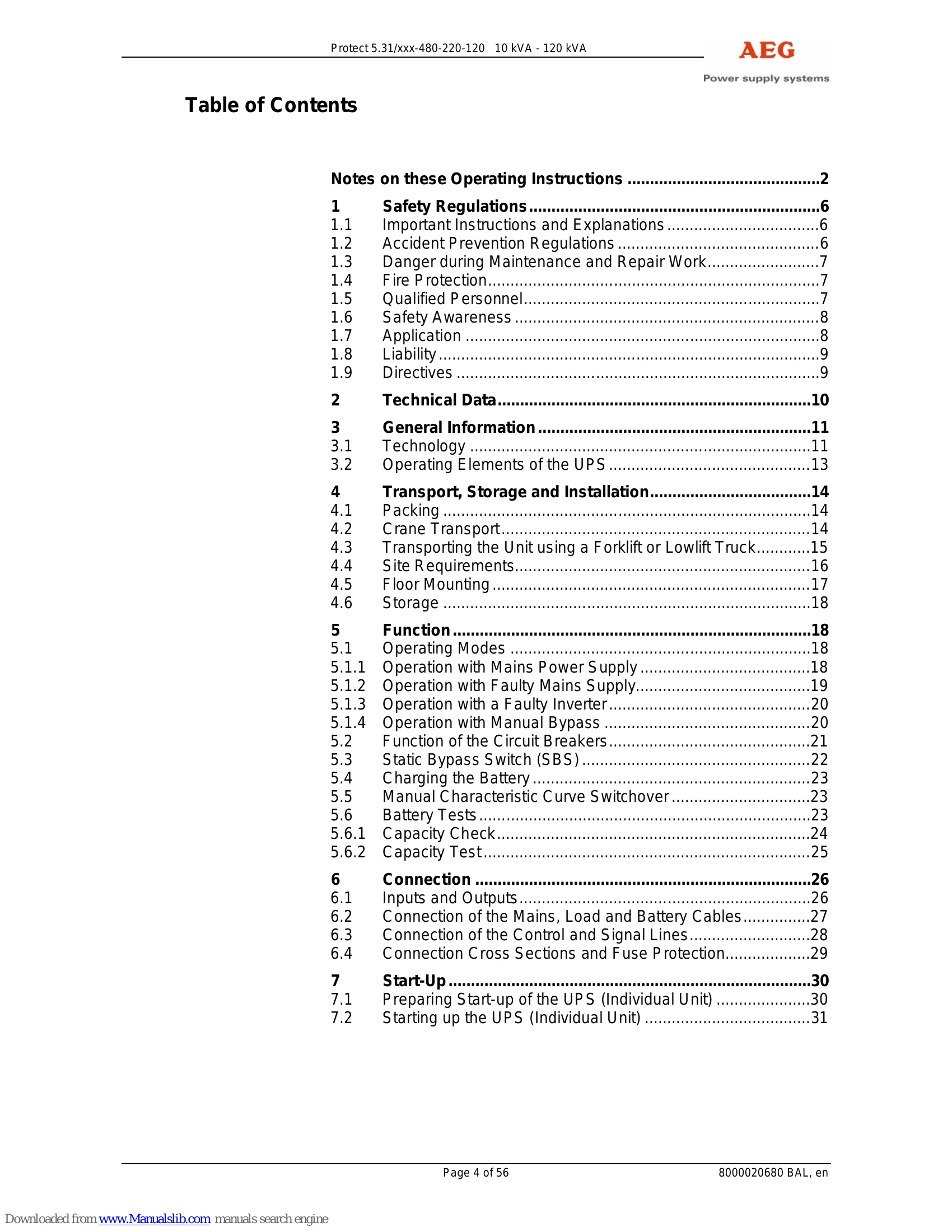 Manual for Protect 5.31/xxx-480-220-120