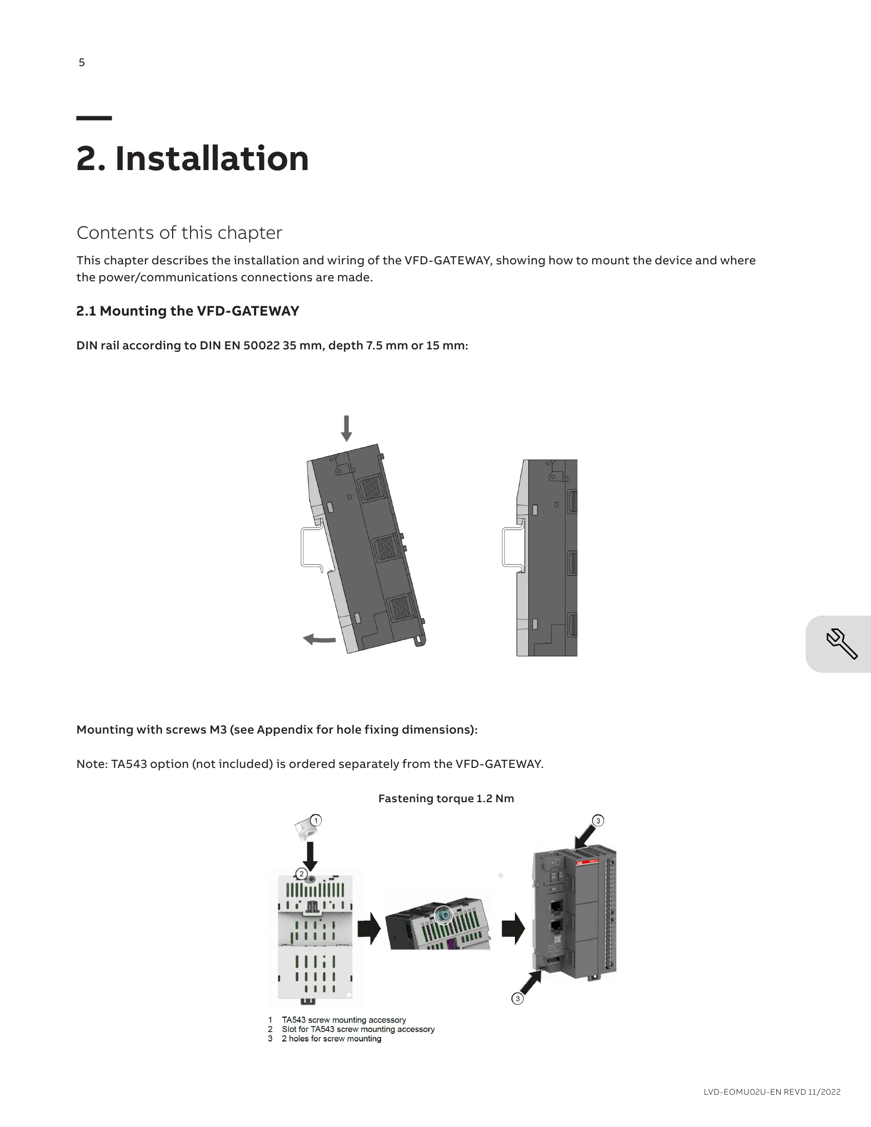 Manual for VFD-GATEWAY
