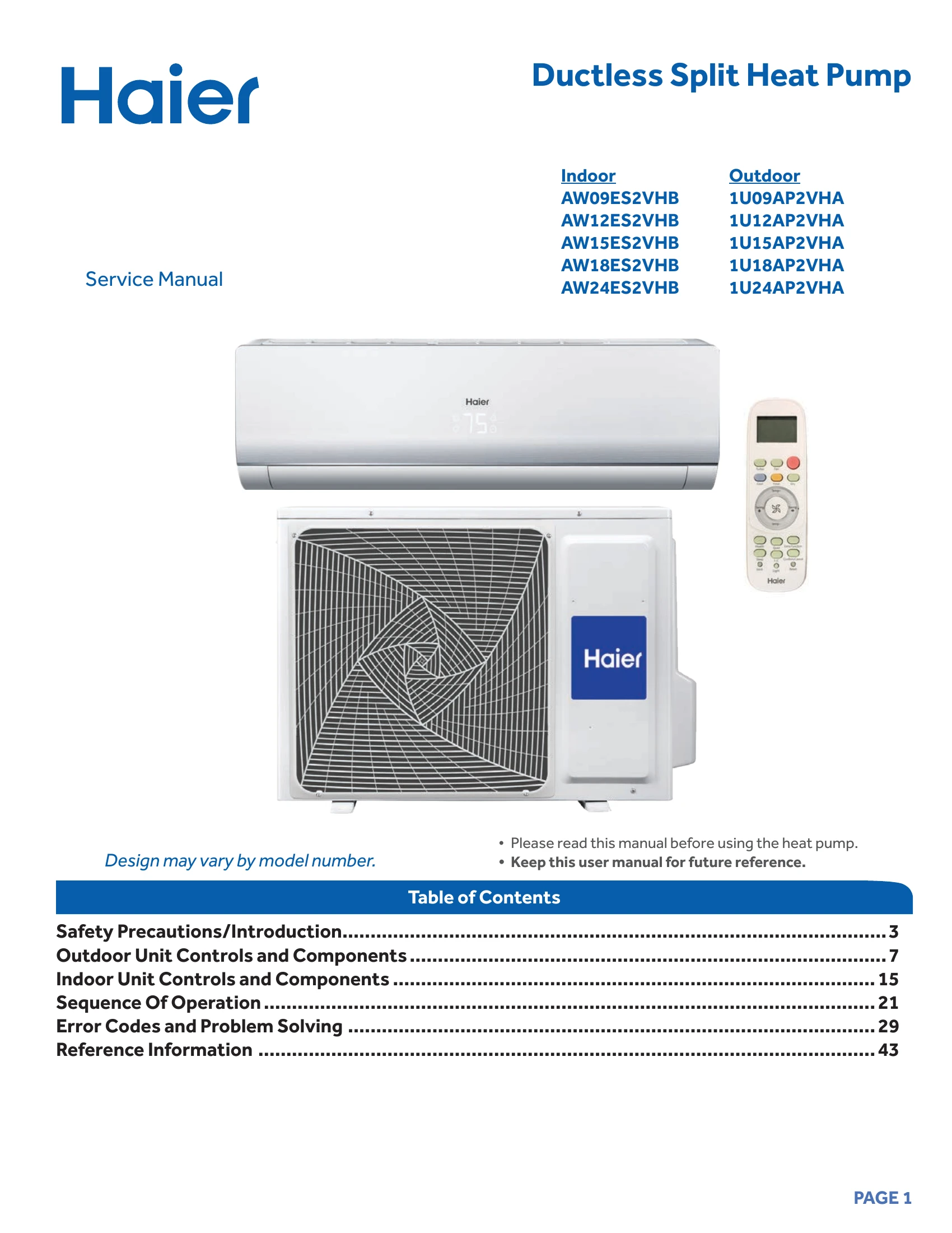 Manual for AW09ES2VHB