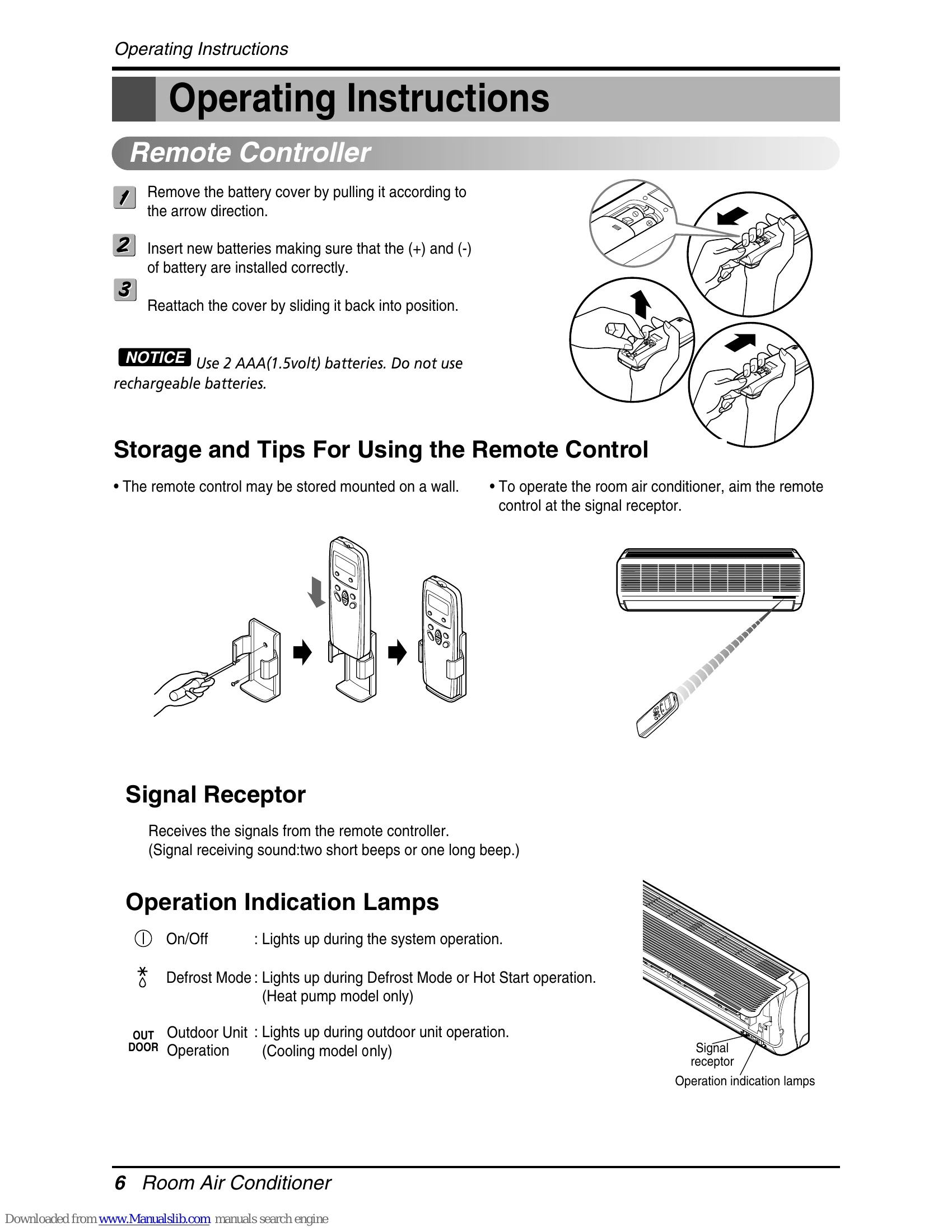 Manual for Room Air Conditioner