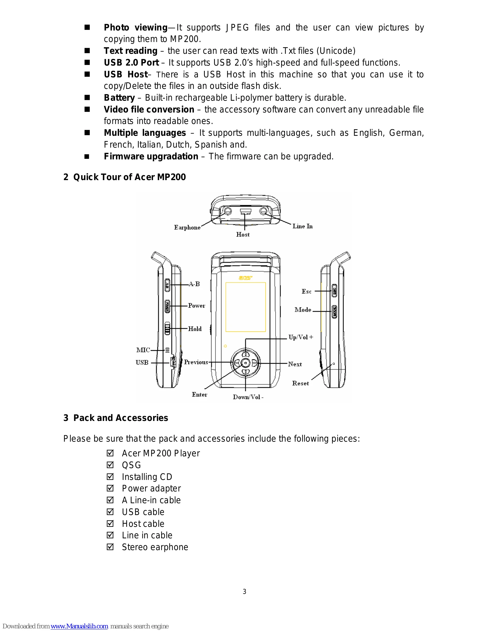 Manual for MP200