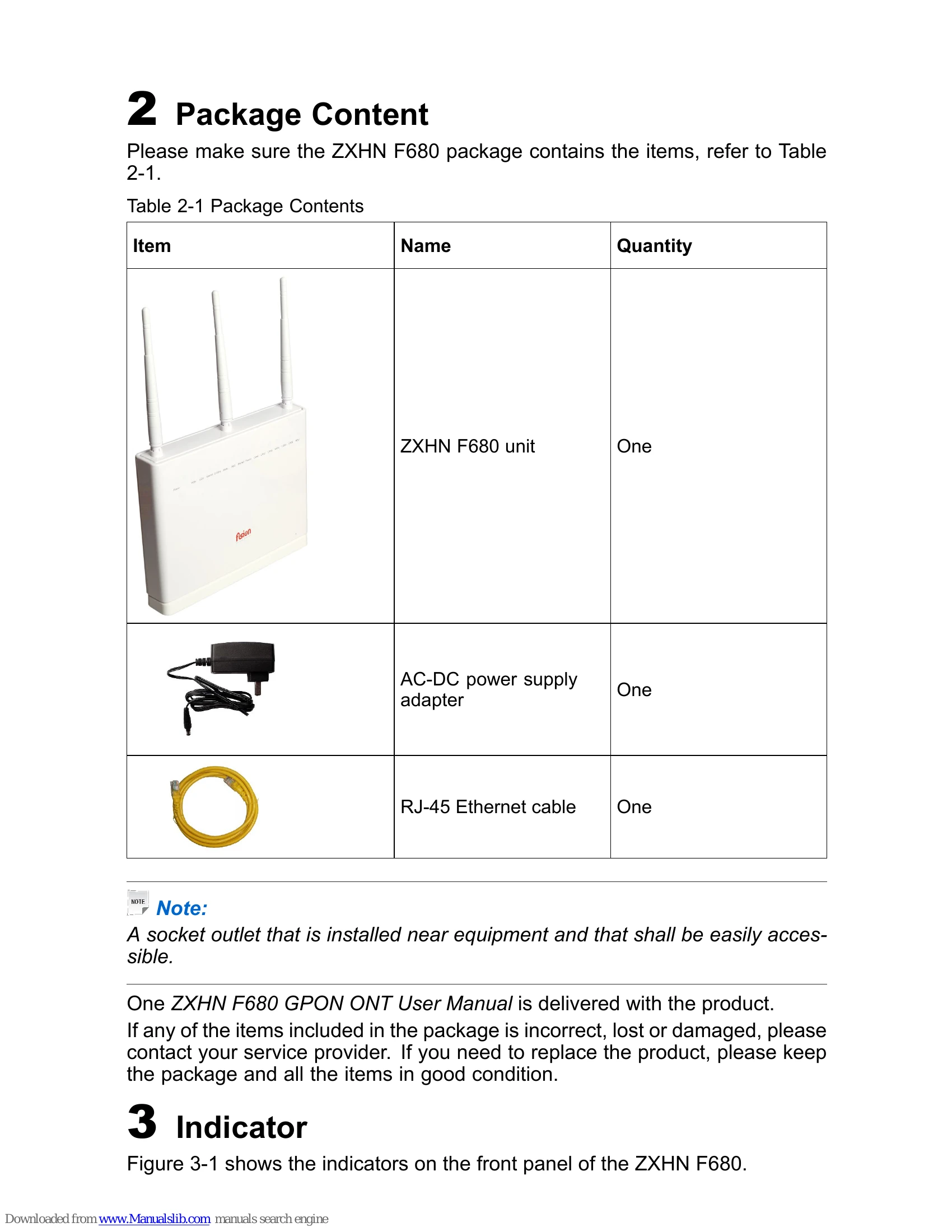 Manual for ZXHN F680