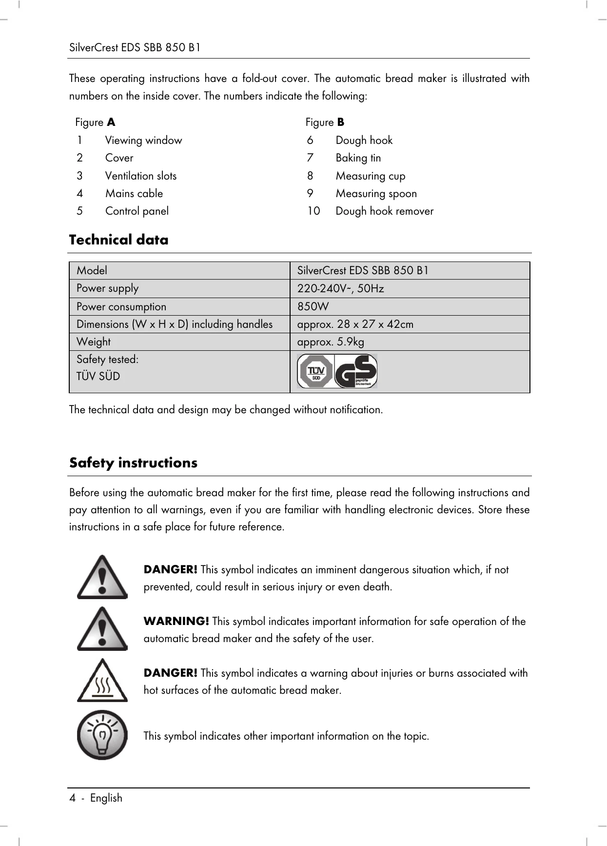 Manual for SBB 850 B1