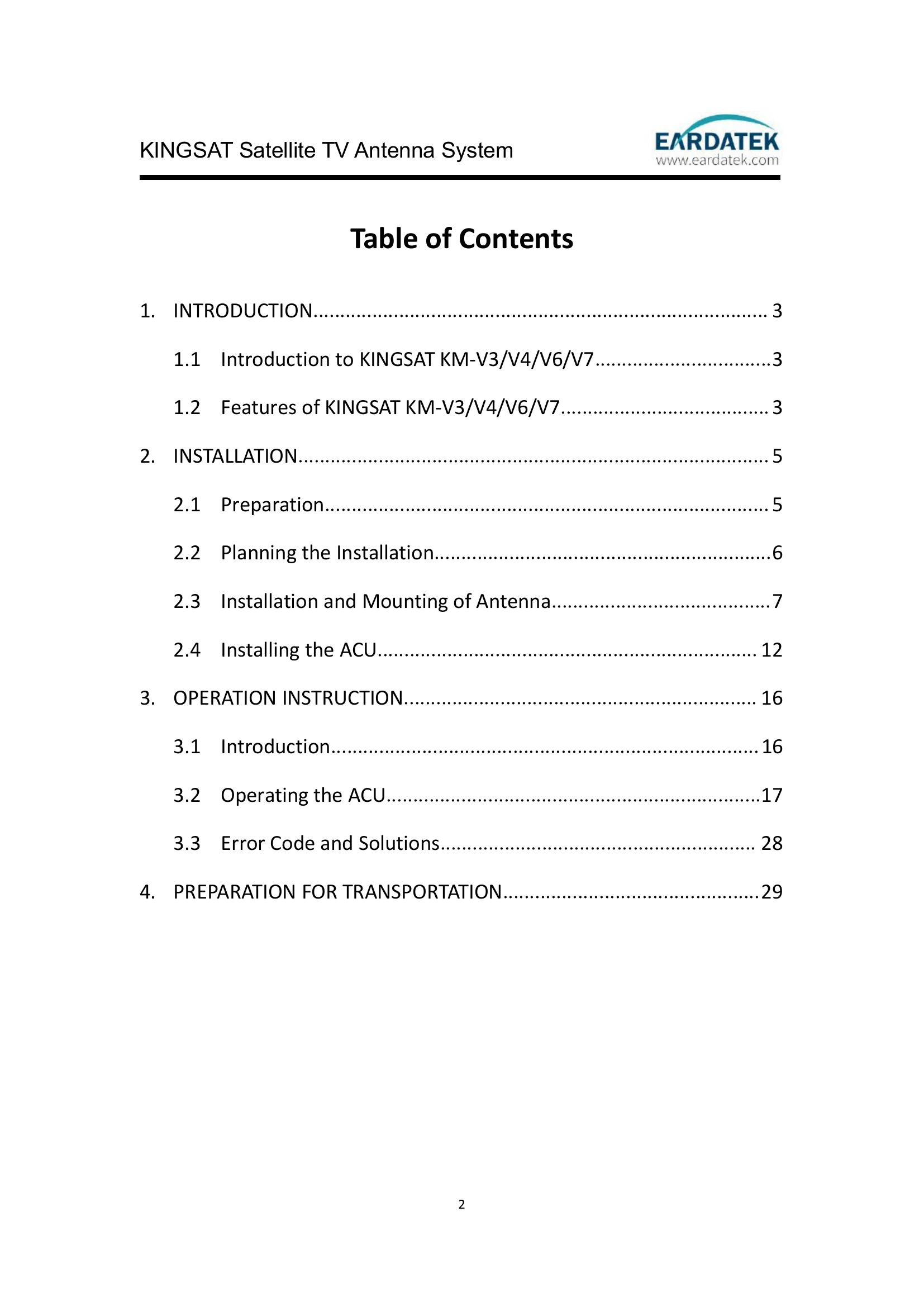 Manual for KM-V3/V4/V6/V7