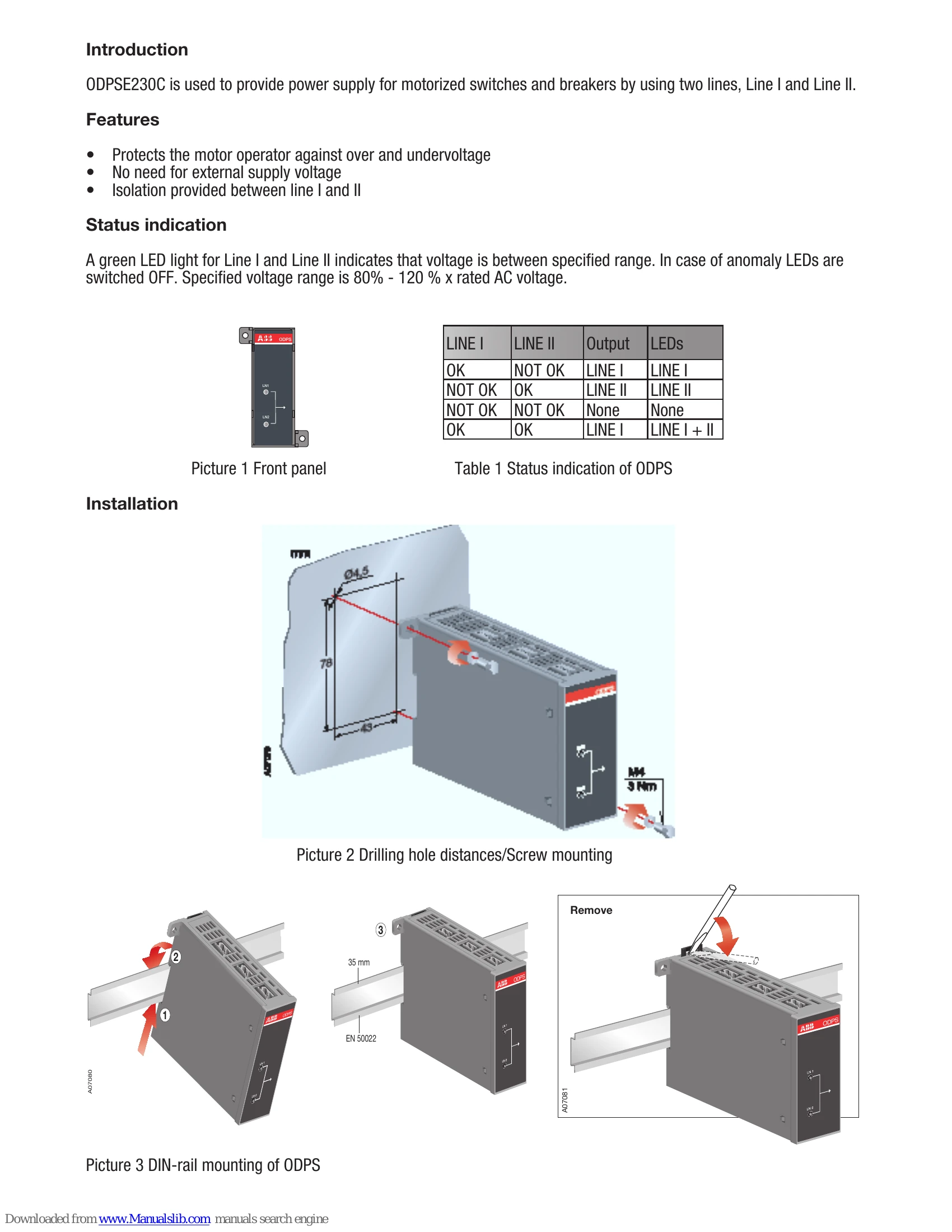 Installation Guide for ODPSE230C