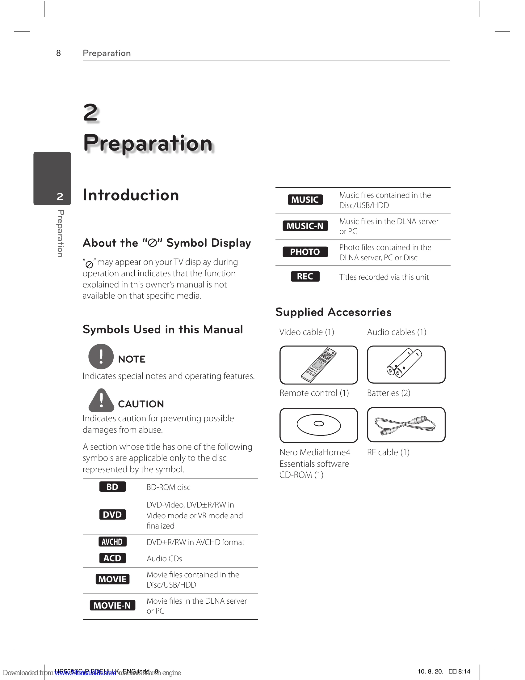 Manual for HR550S/HR570S