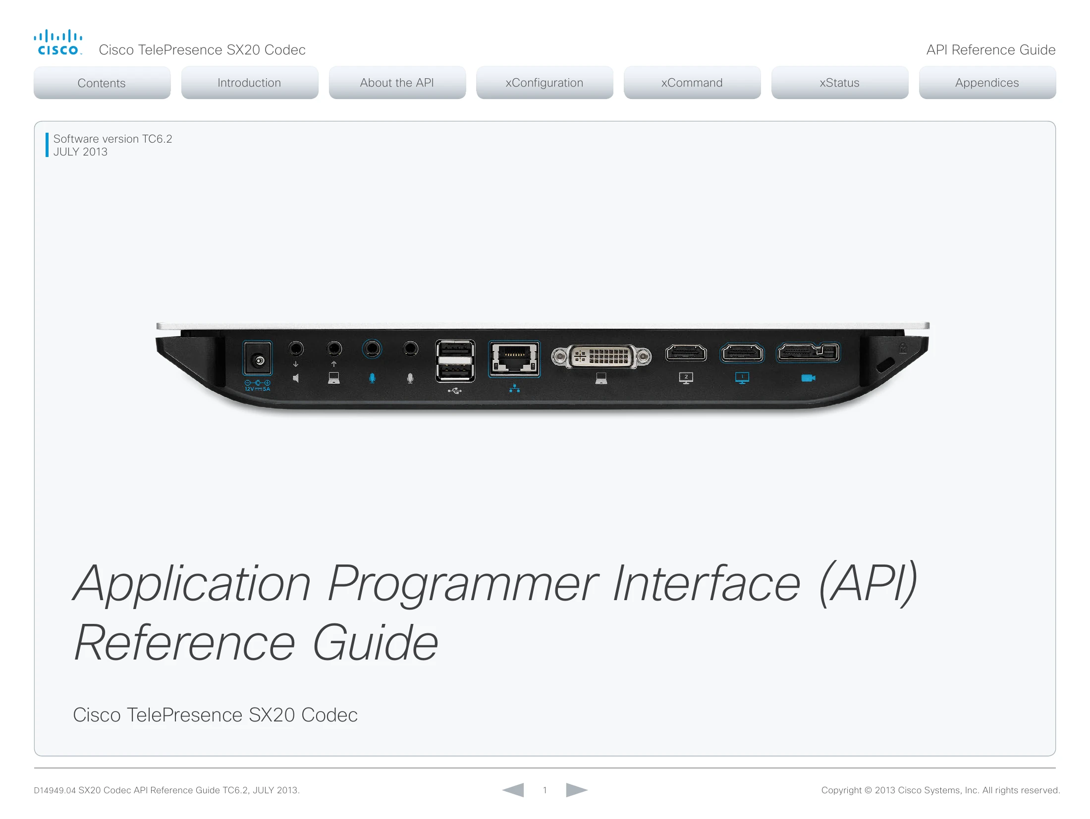Manual for SX20 Codec