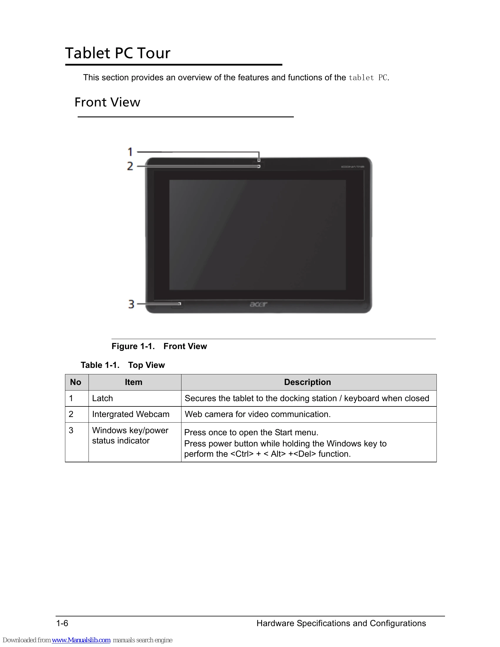Manual for ICONIA Tab W500