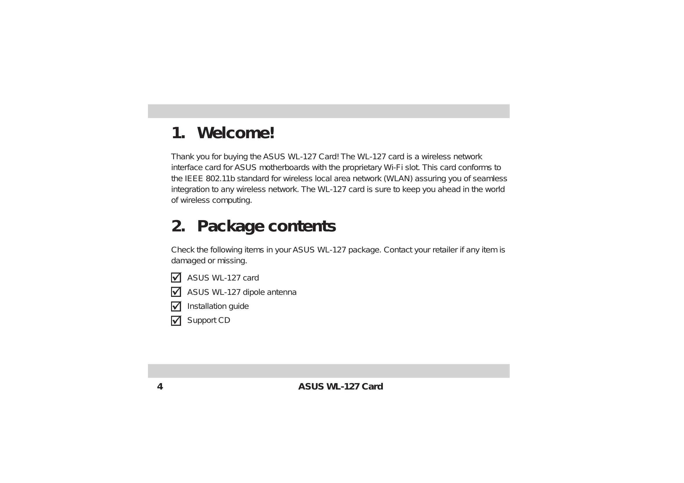 Installation Guide for WL-127