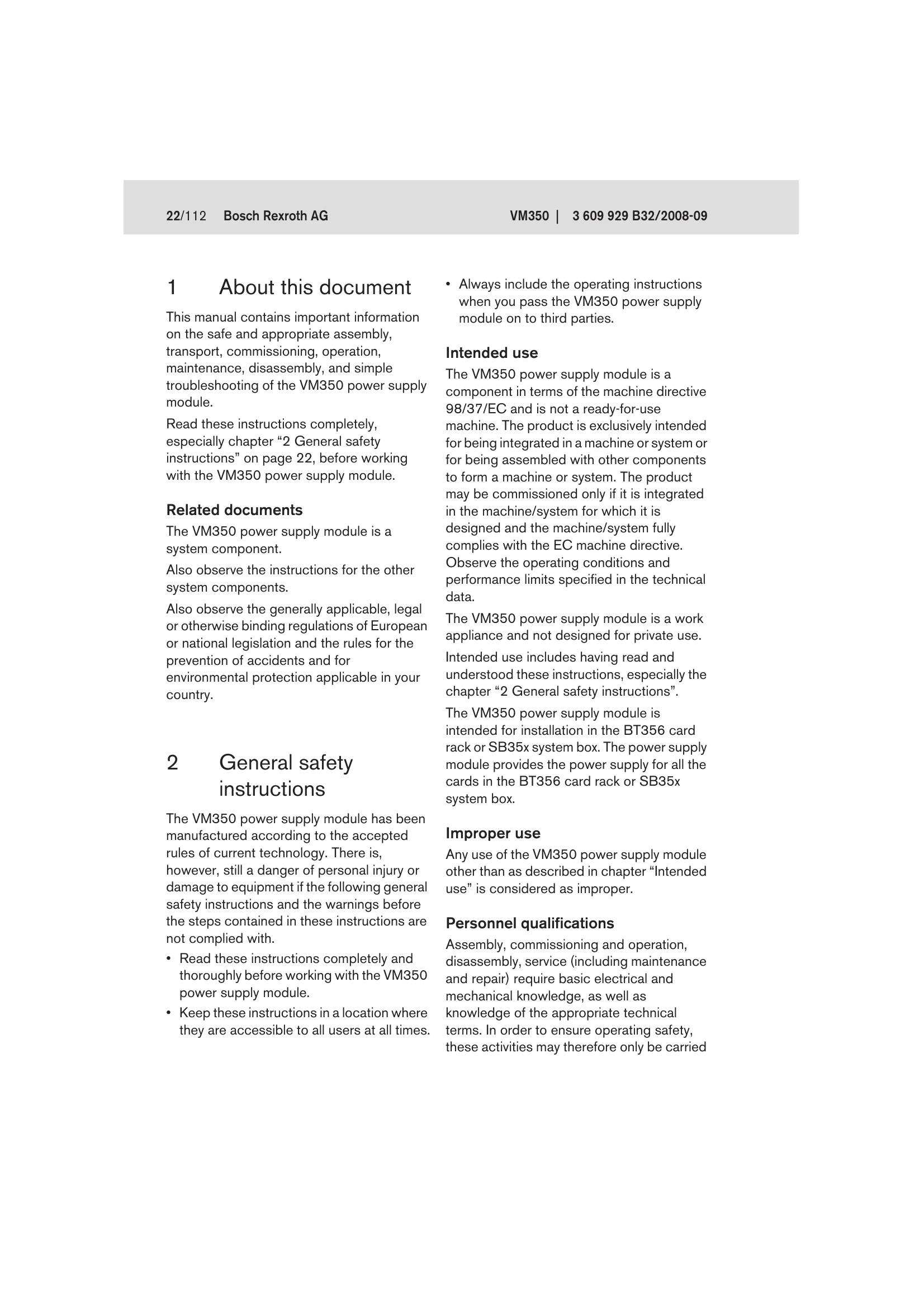 Manual for VM350