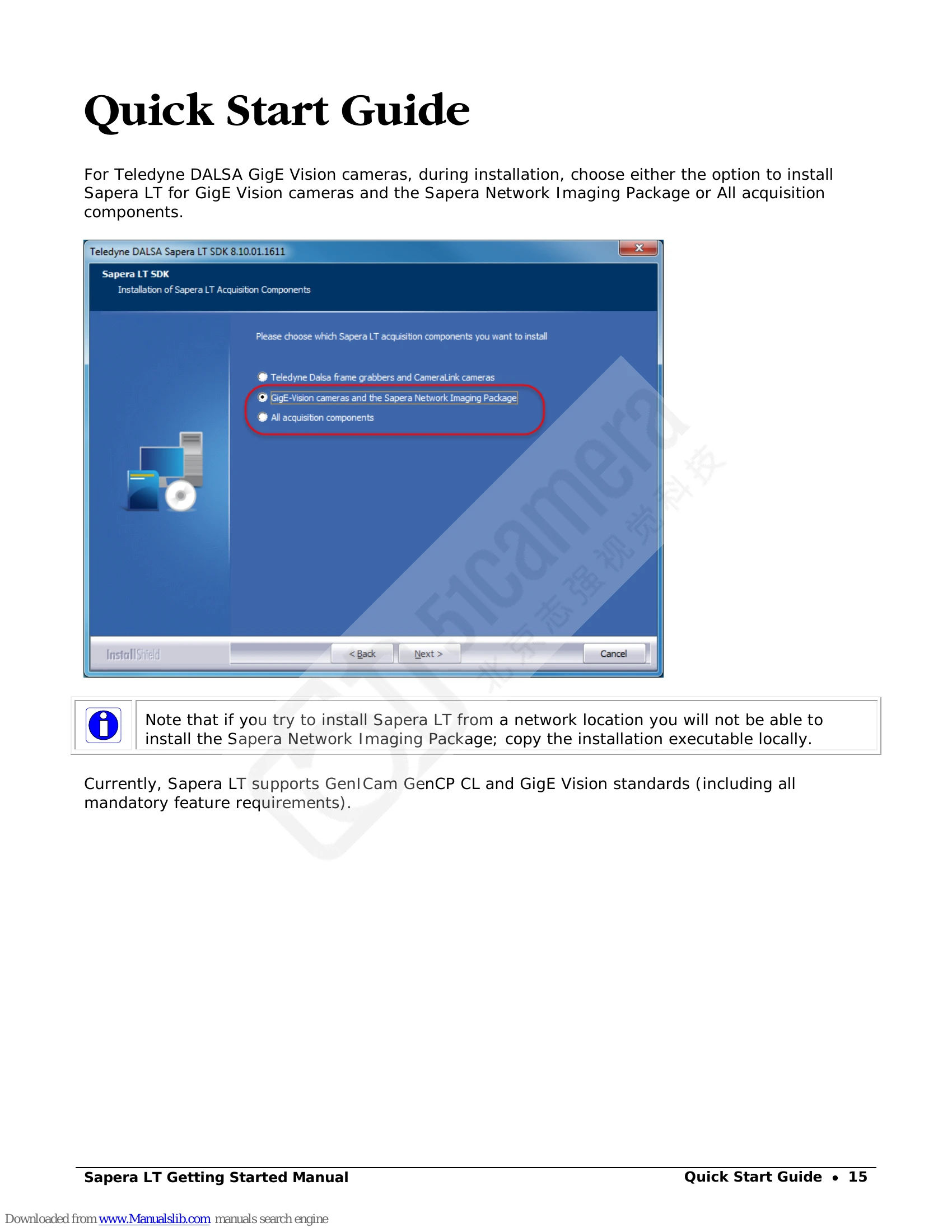 Manual for Sapera LT 8.10