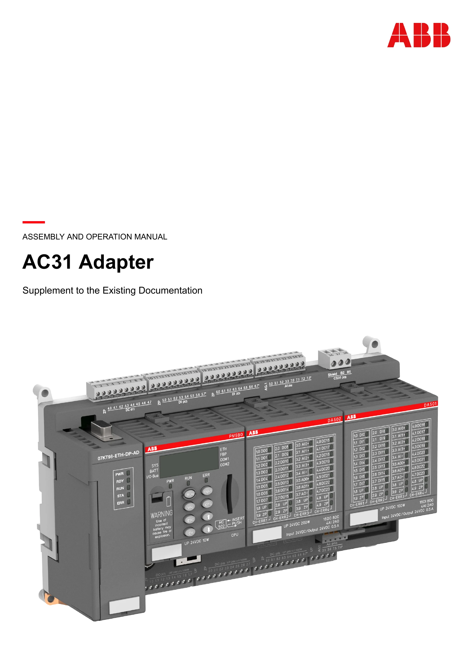 Manual for AC31 Adapter