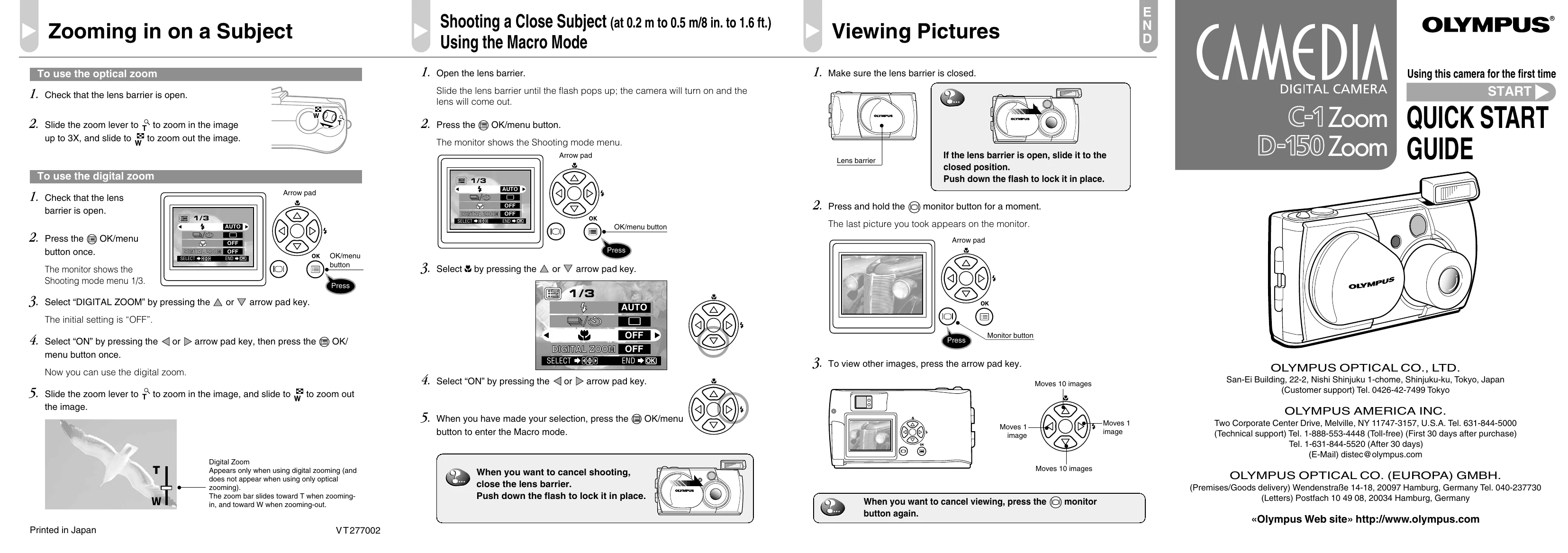 Manual for C-1 Zoom D-150 Zoom
